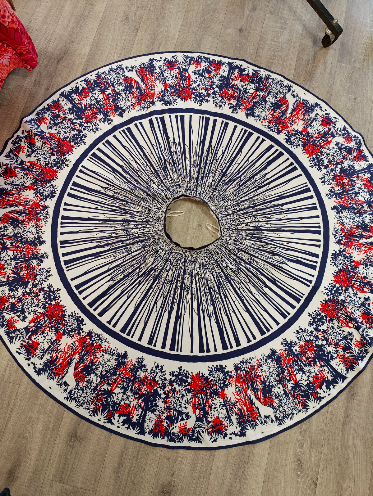 1980s novelty print full circle cotton skirt - 24" waist