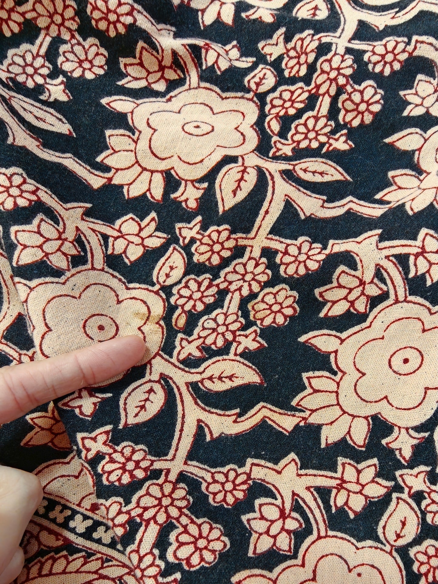 1970s Indian cotton block print maxi dress