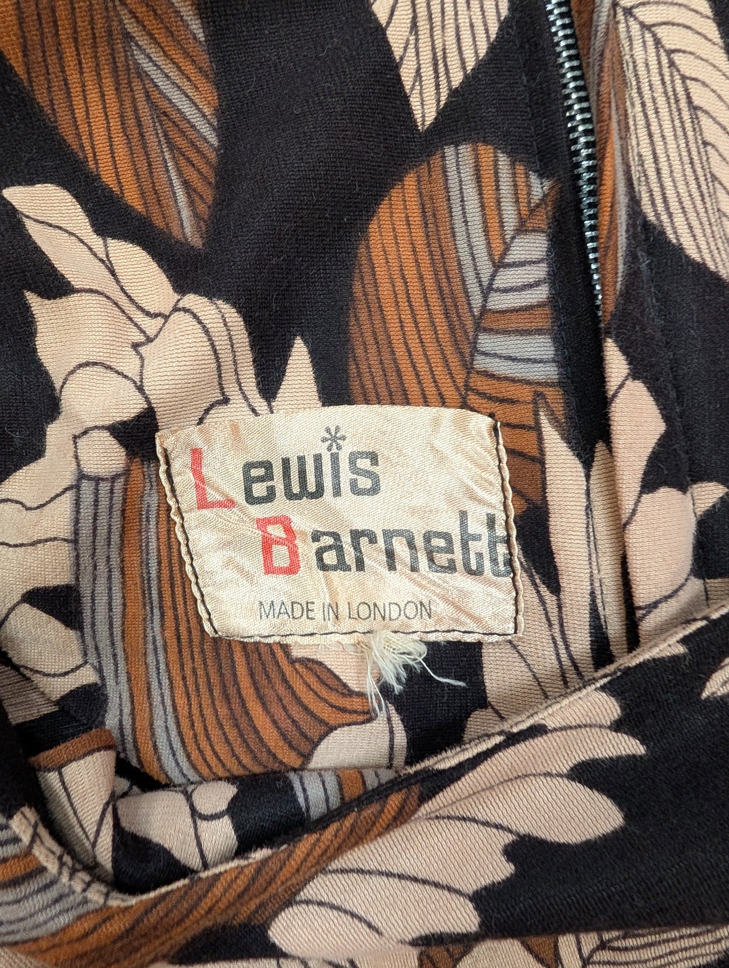 1970s Lewis Barnett floral dress - XS