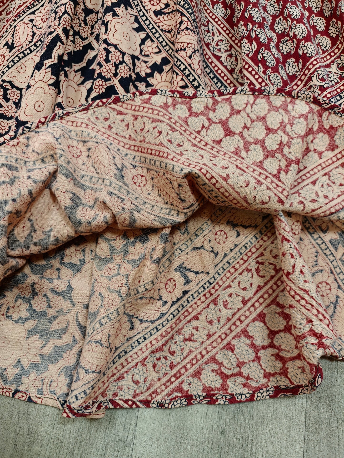 1970s Indian cotton block print maxi dress