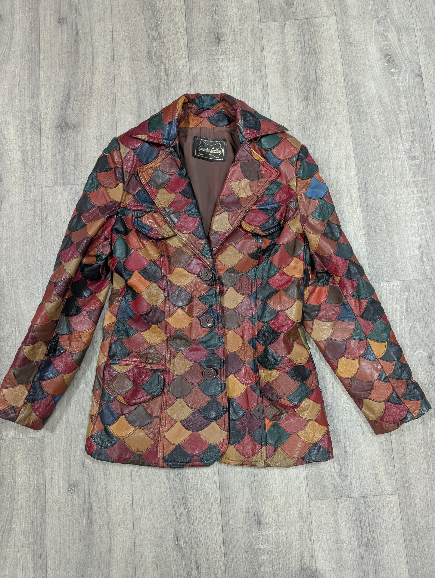 Epic 1970s fish scale leather jacket