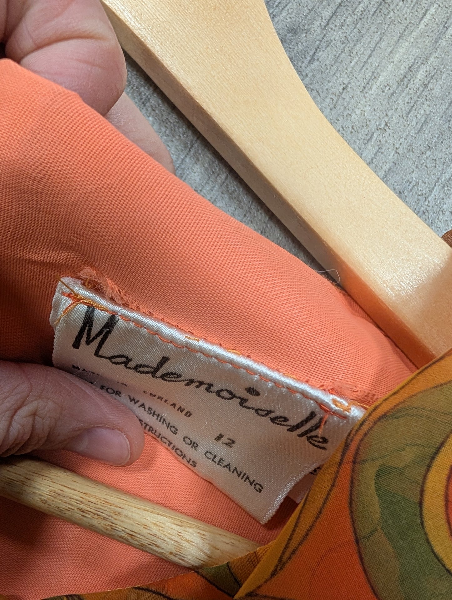 1960s Mademoiselle psychedelic orange dress - S/8