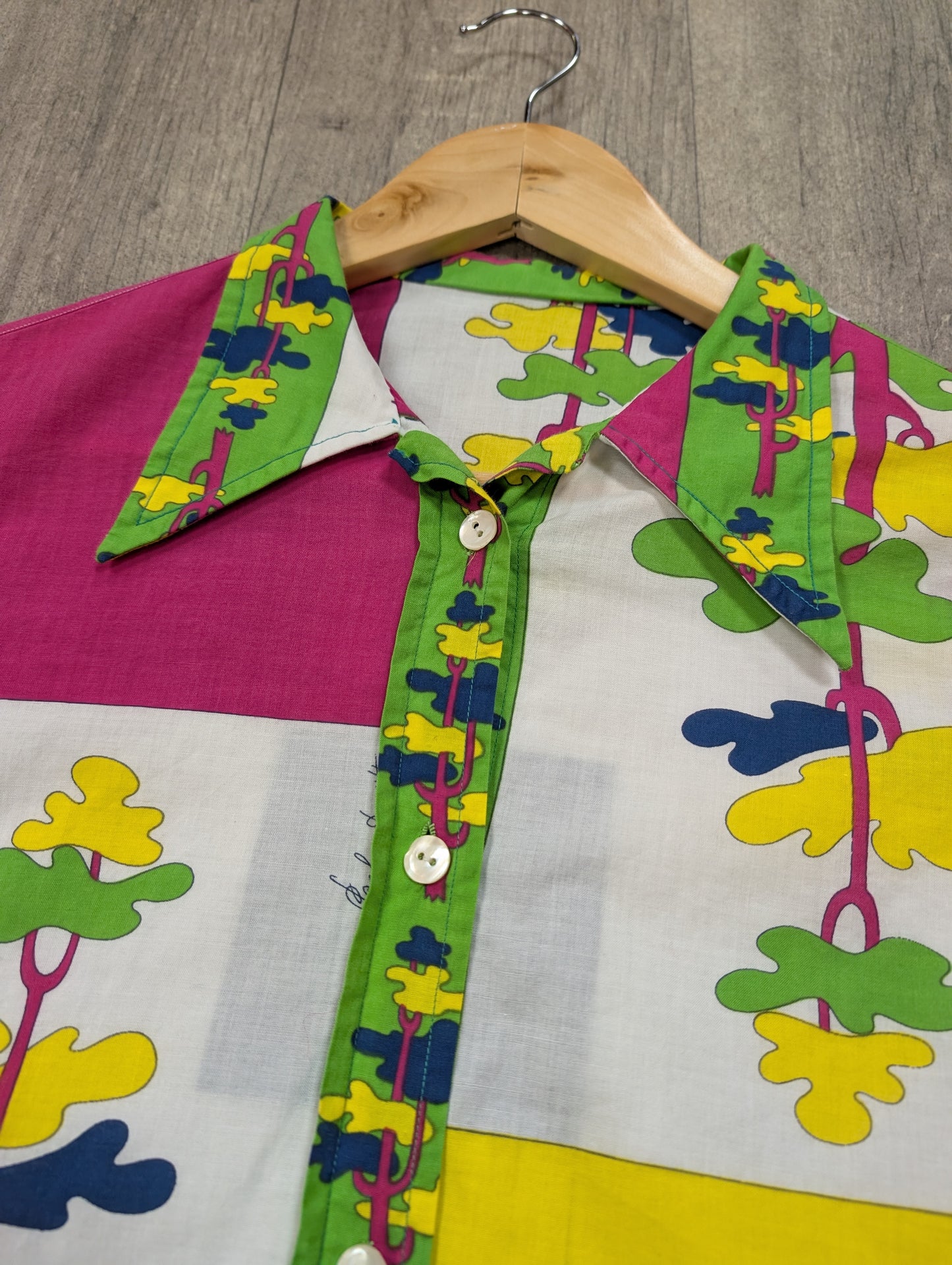 Stunning 1970s Paola Davitti novelty print cotton shirt - XS