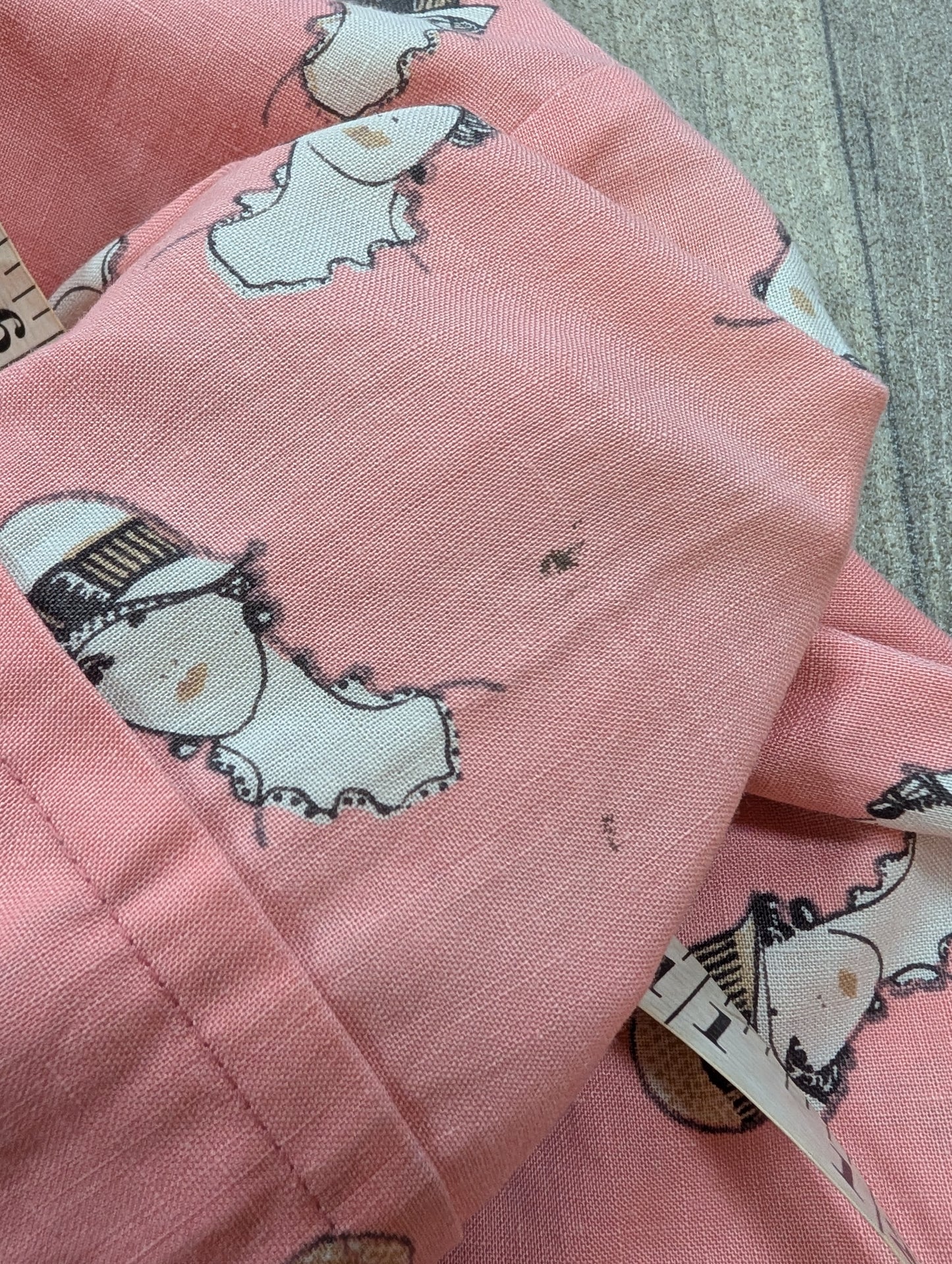 1970s Vinetta pink novelty print cotton shirt - XS