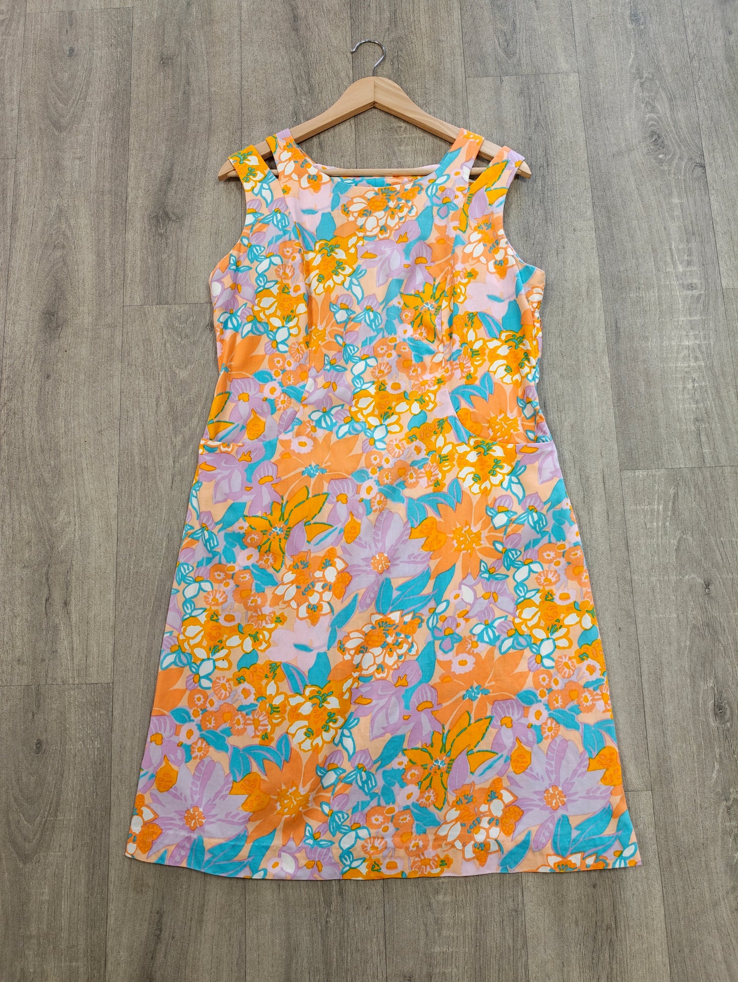 1960s floral cotton dress - M/14