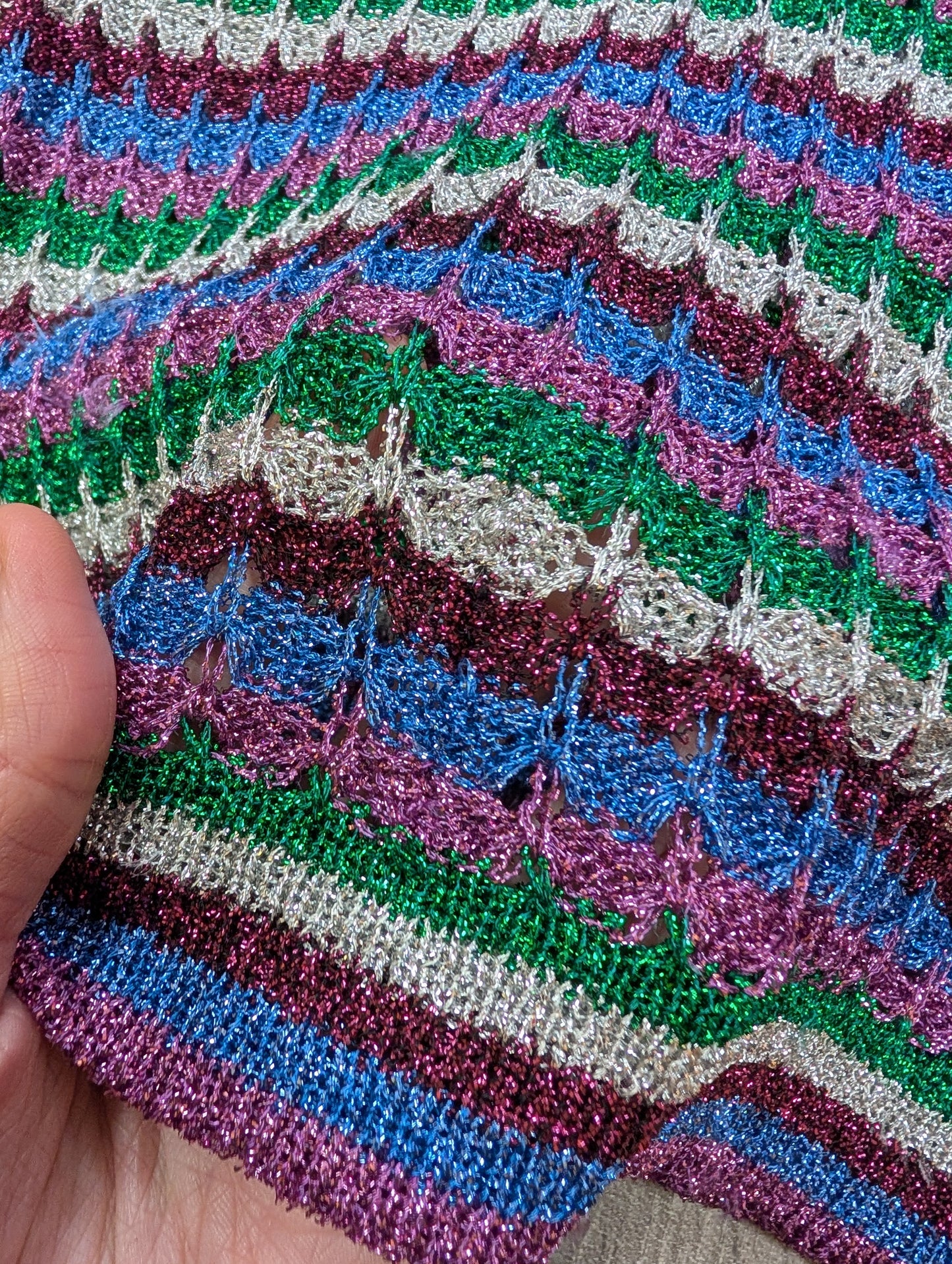 1970s lurex knit top - XS/S