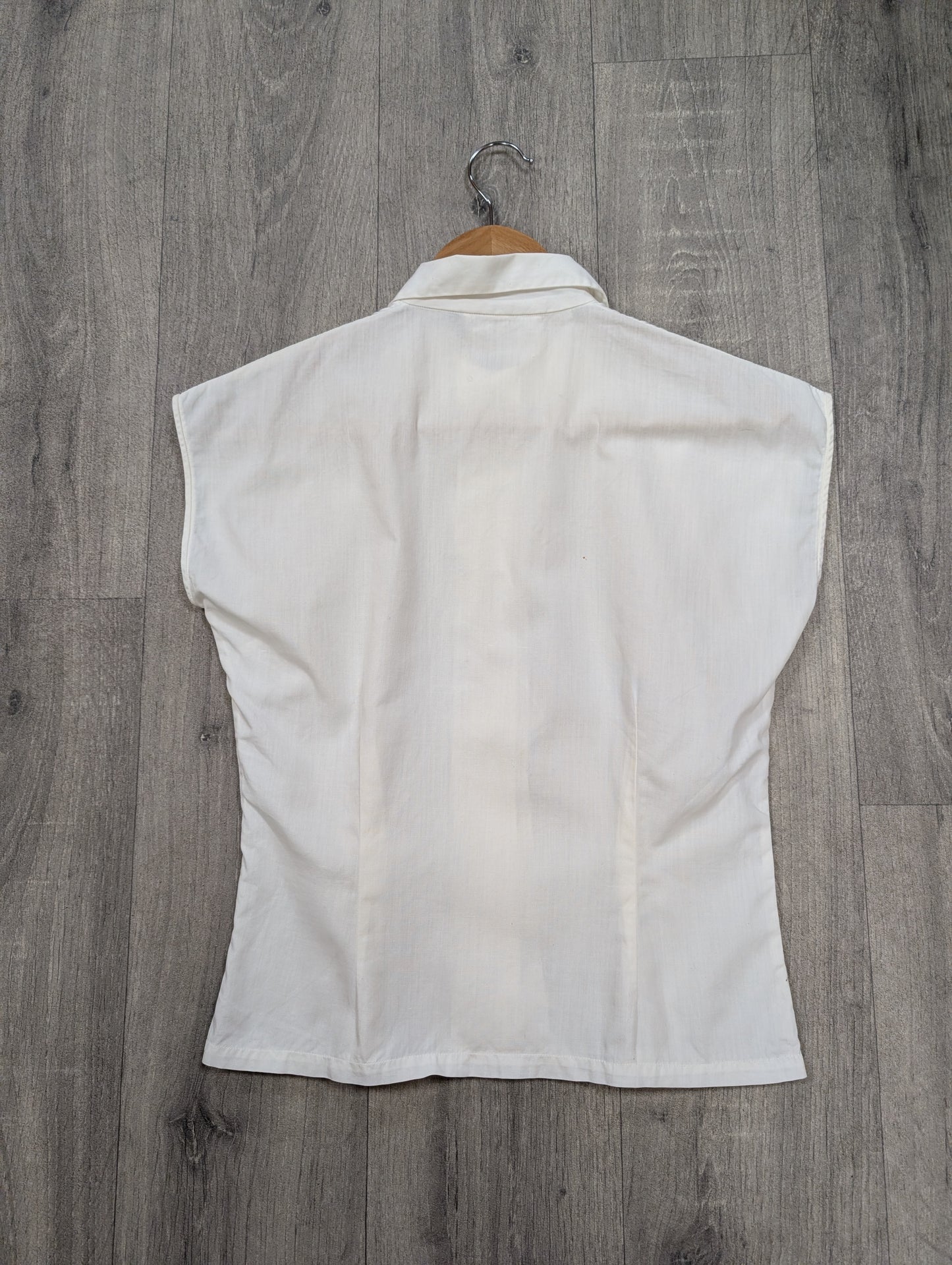 1950s Judy Graduate white cotton shirt - S/10