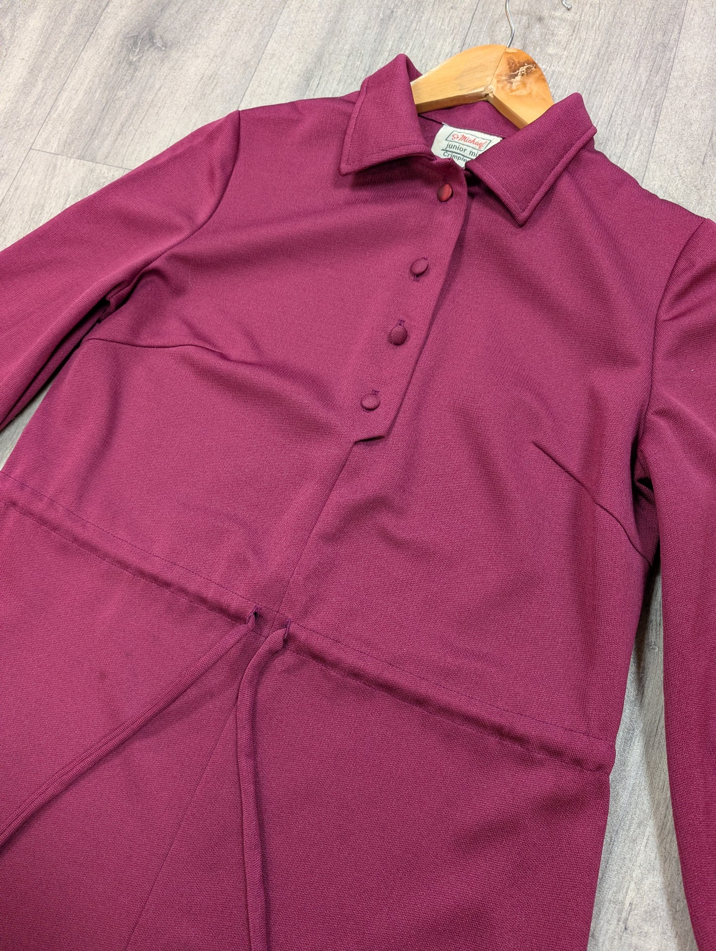 1960s St Michael Junior Miss crimplene mini dress - 8/10/12