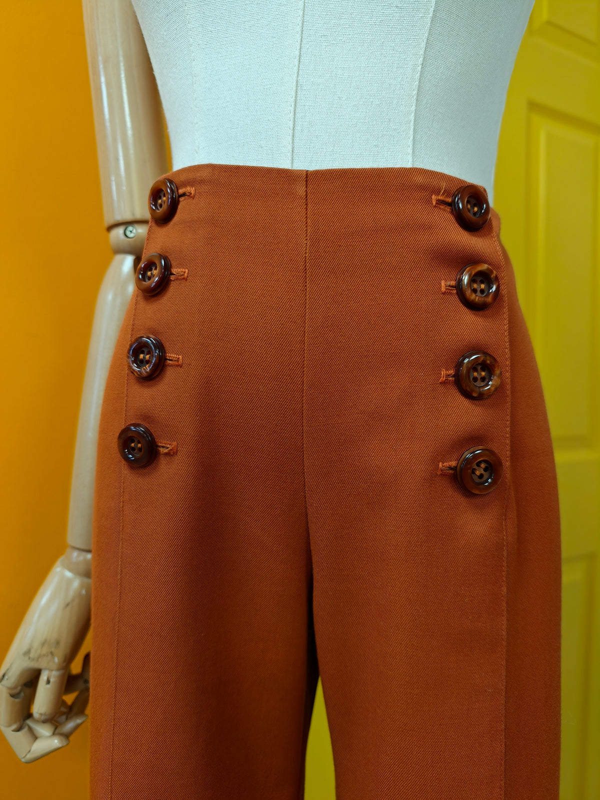 1970s St Michael button front flares - 26" waist