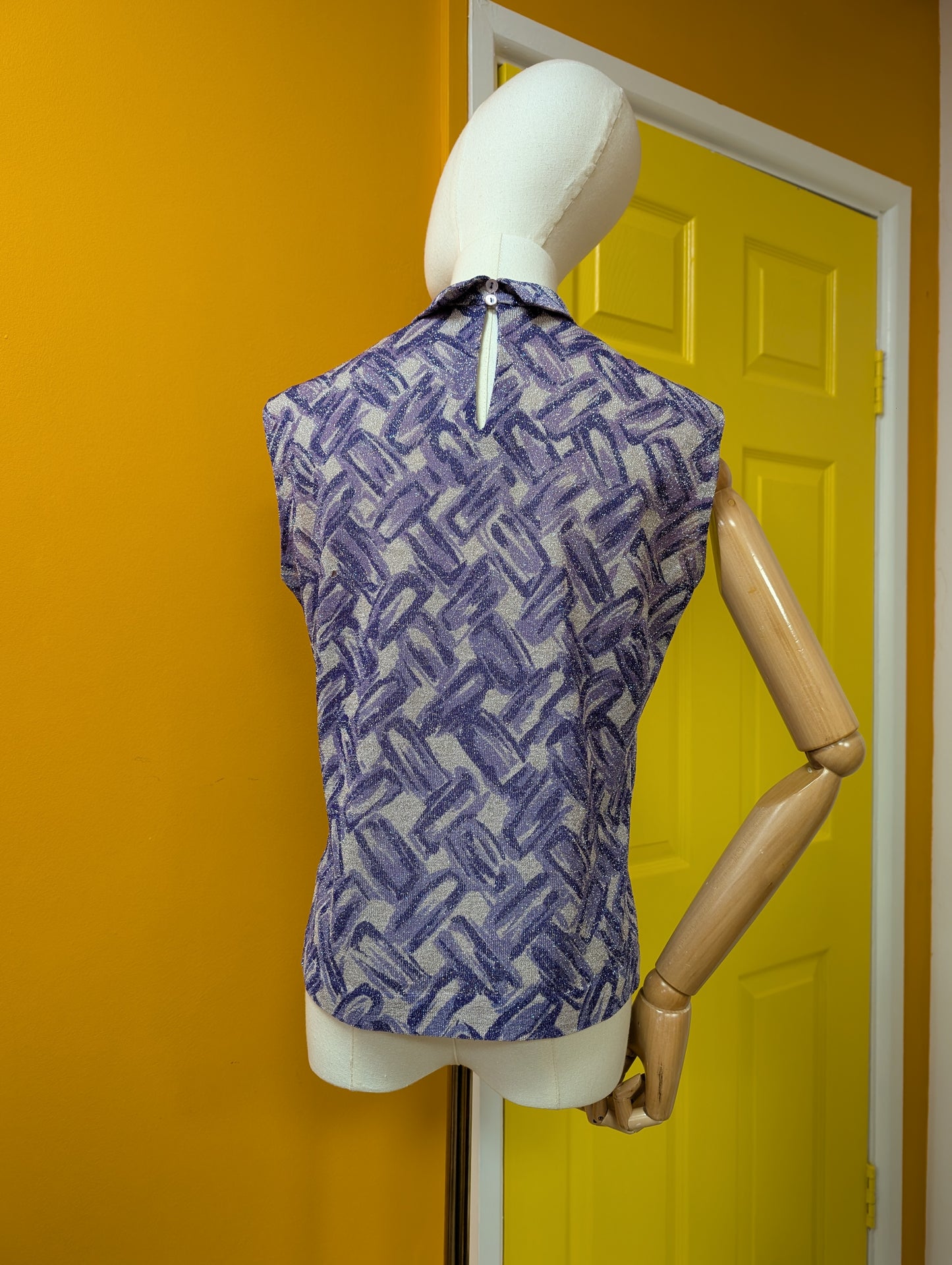 1960s Tricosa purple lurex top - M