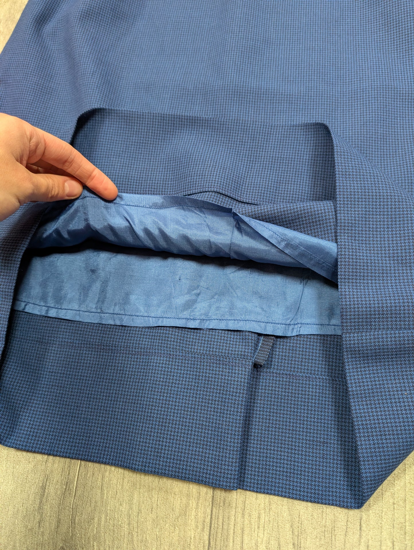 1960s blue check three piece suit - S/8