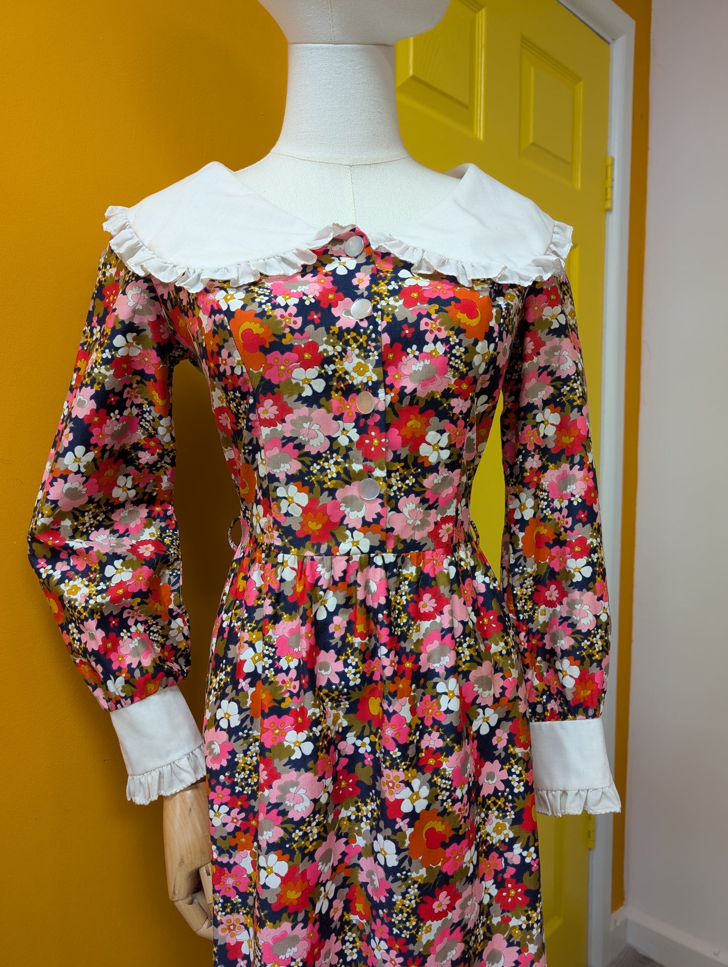 60s/70s St Michael cotton maxi dress - S/10
