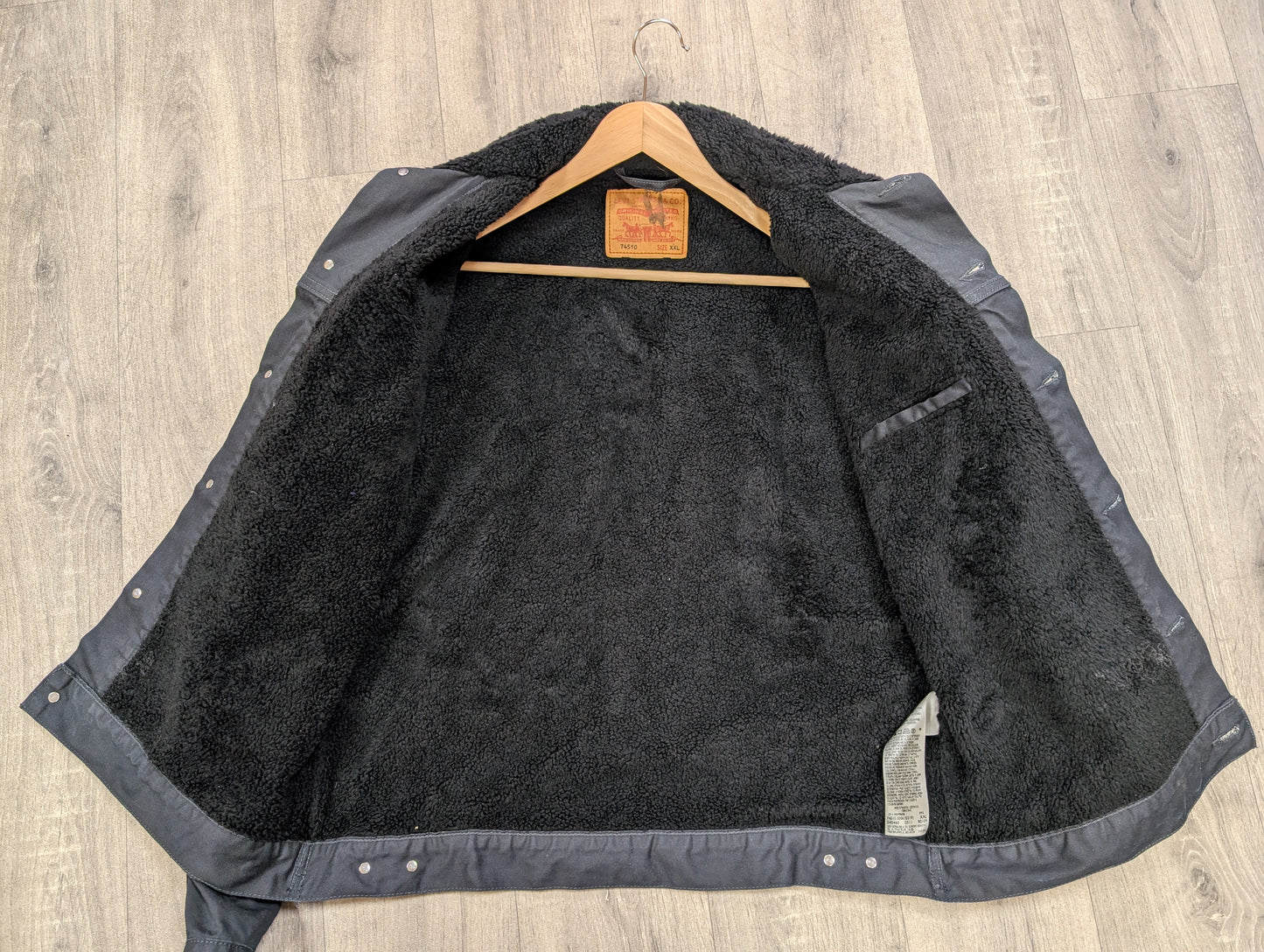 Customised Levi's jacket with band patches