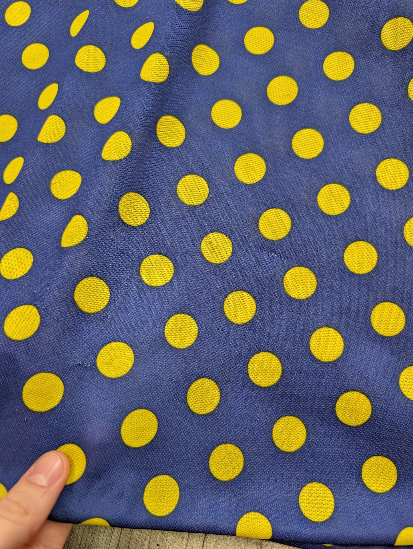 1970s navy blue/yellow spotty mini dress - XS/6