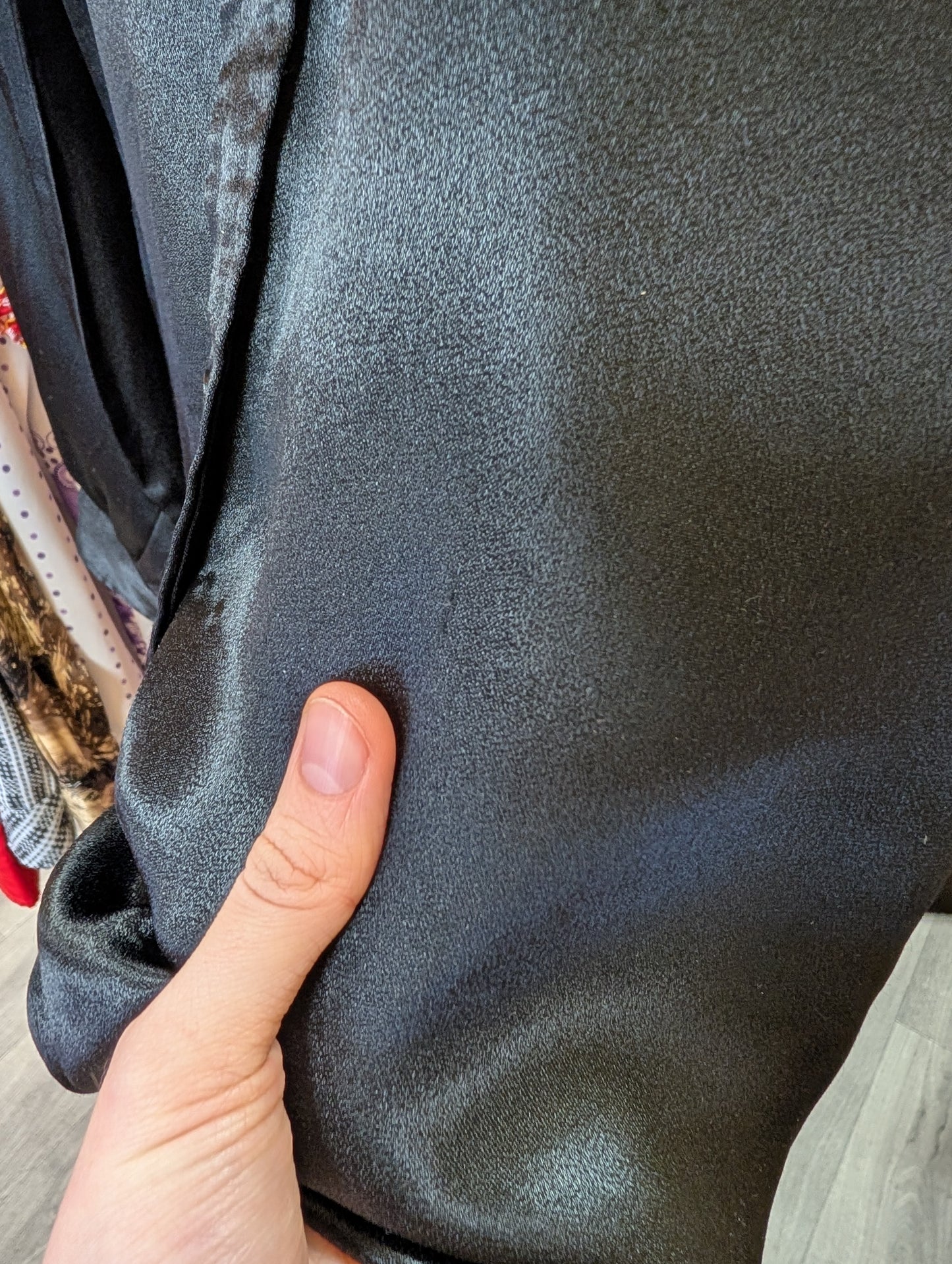 60s/70s Ben Sherman black satin shirt - S
