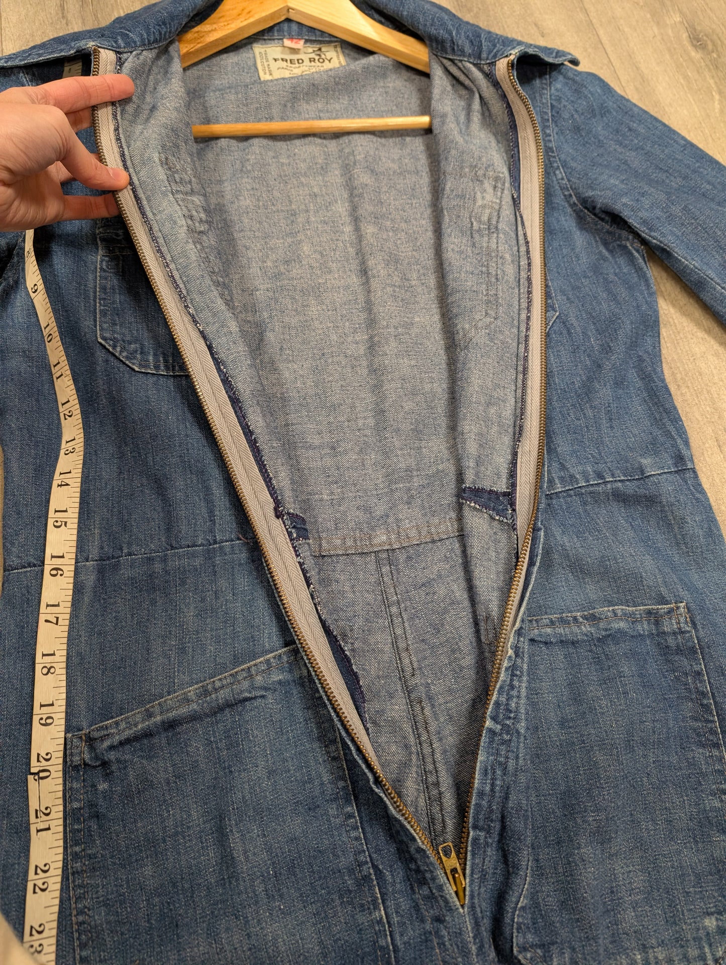 Epic 1970s Fred Roy denim jumpsuit - S/8/10