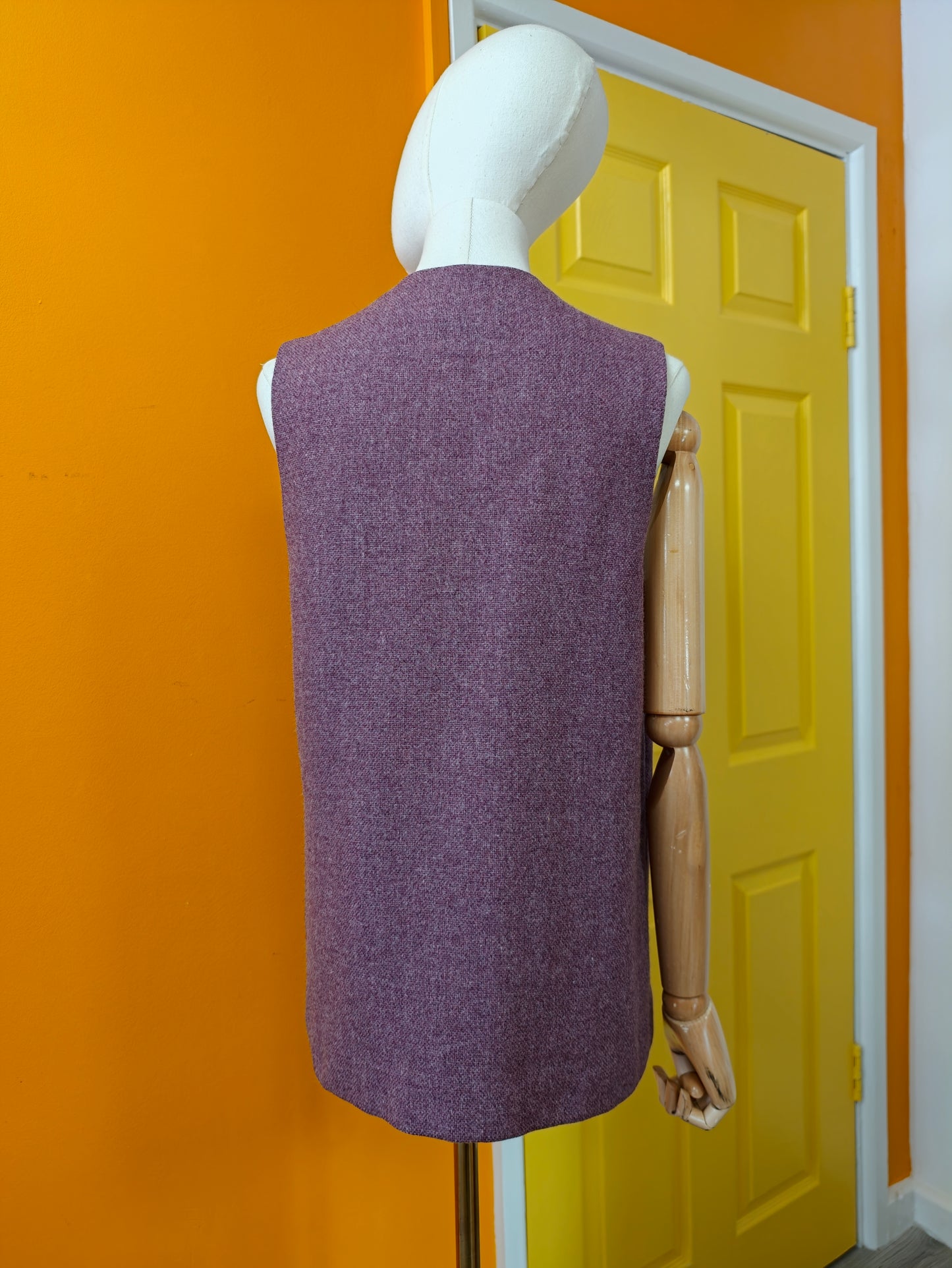 70s/80s purple Scottish wool waistcoat - M