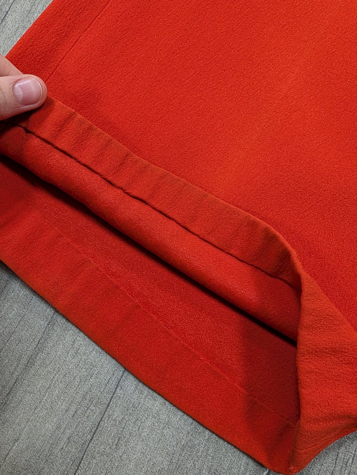 60s/70s Louis London red crepe flares - 23"/24" waist