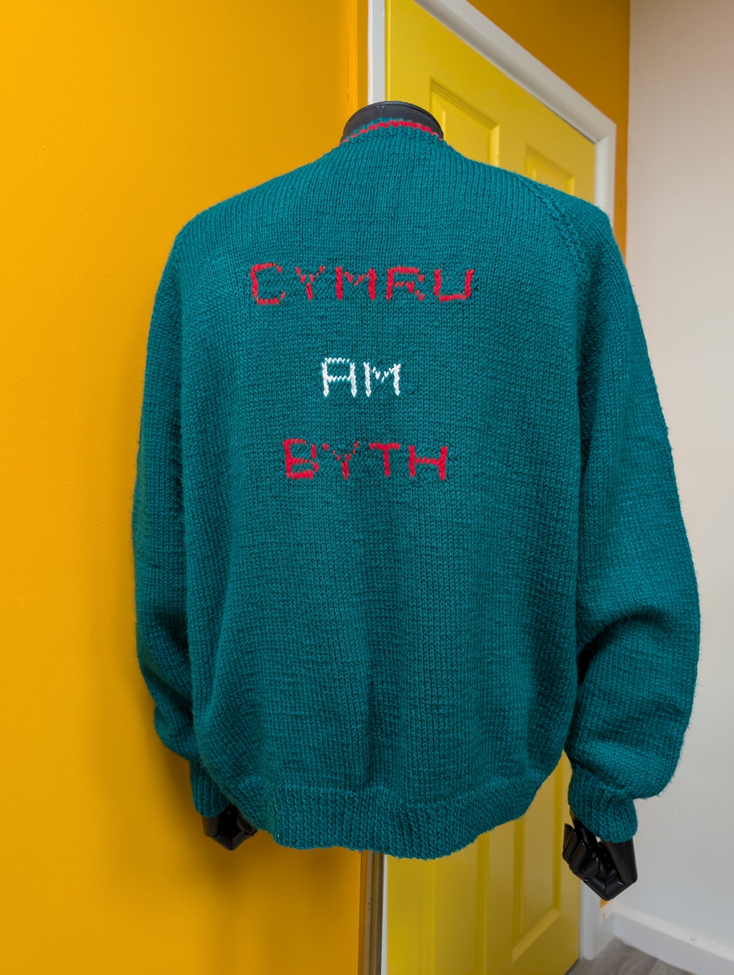 Hand knitted Wales Cymru Am Byth jumper