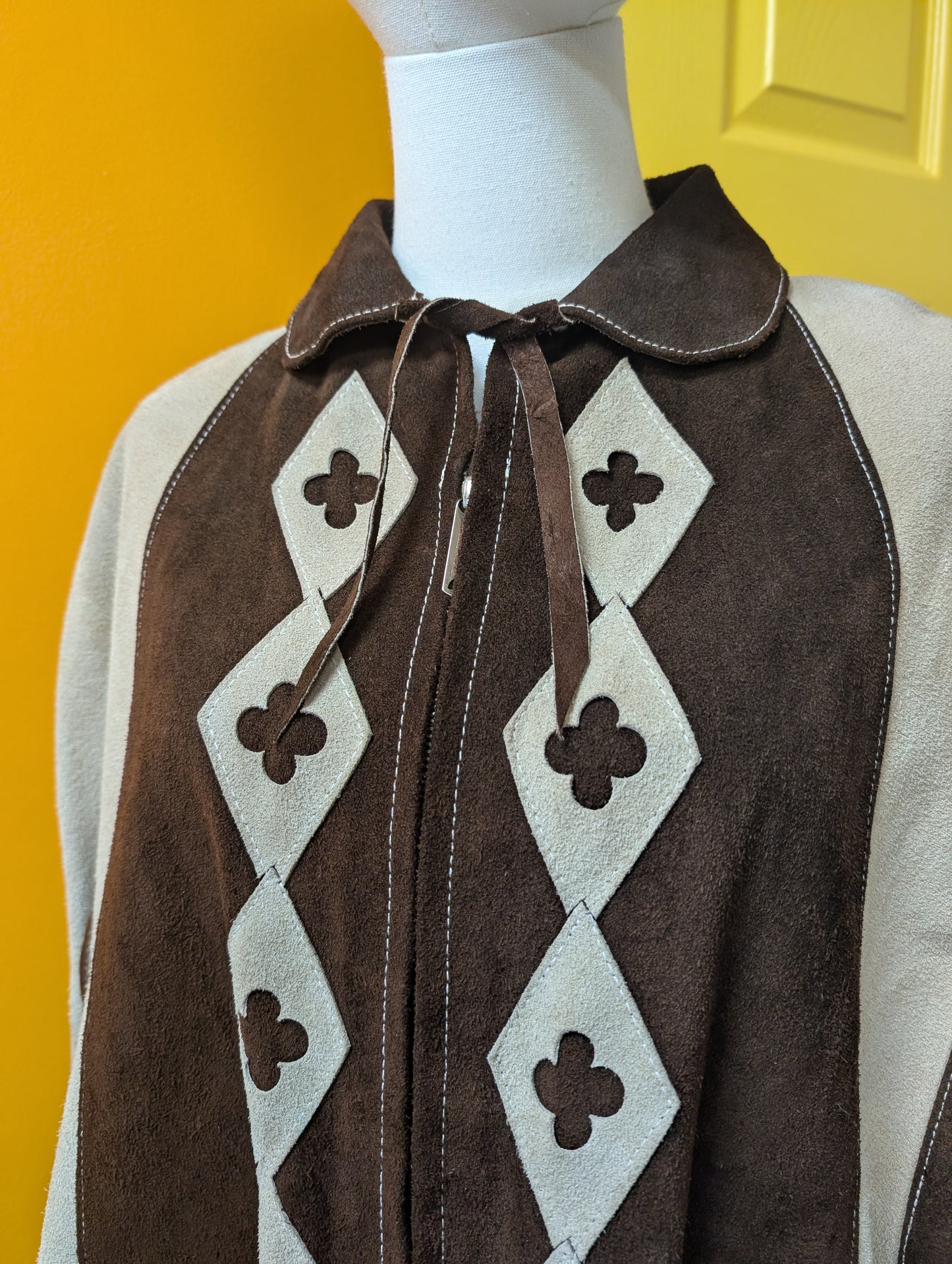 60s/70s Mexican suede cape