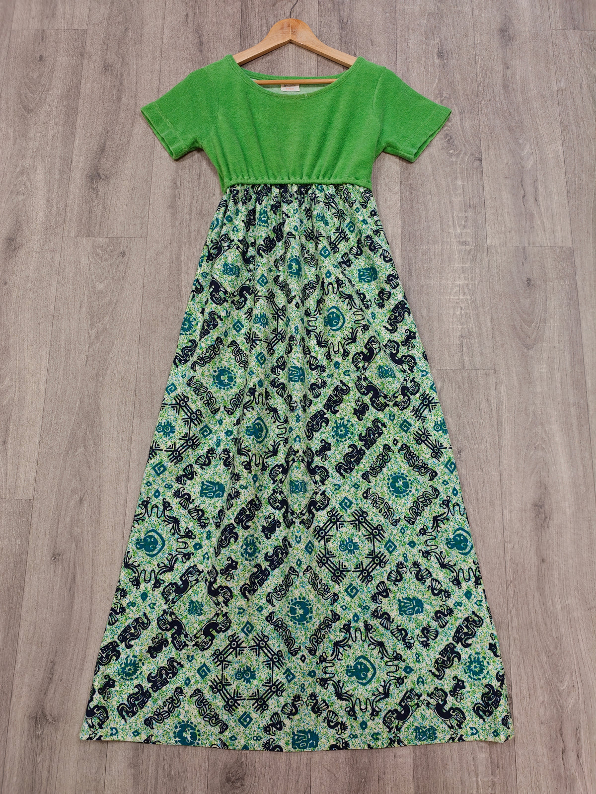 60s/70s Guitare French towelling maxi dress - XS/S
