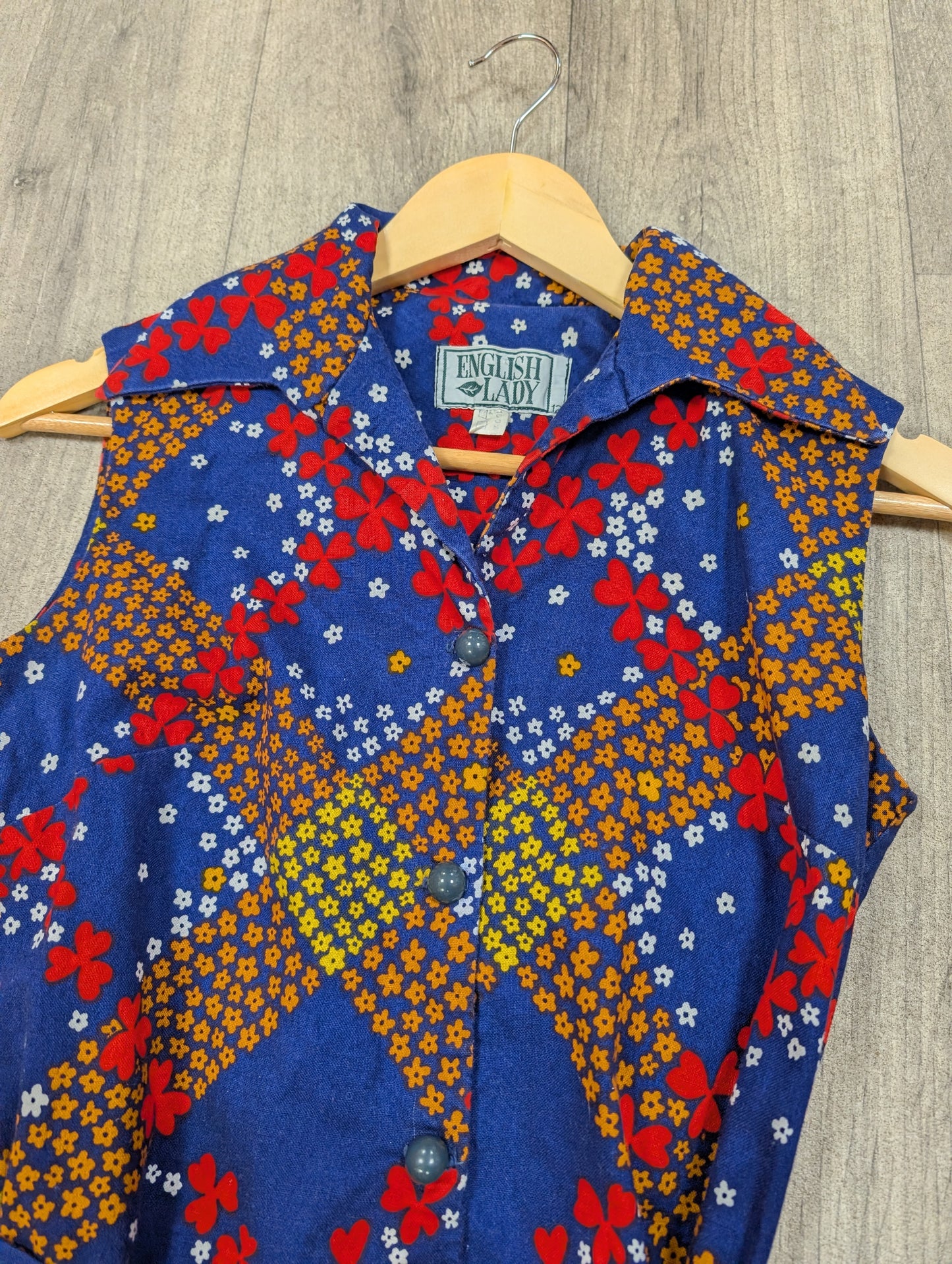 1970s English Lady cotton dress - S/8