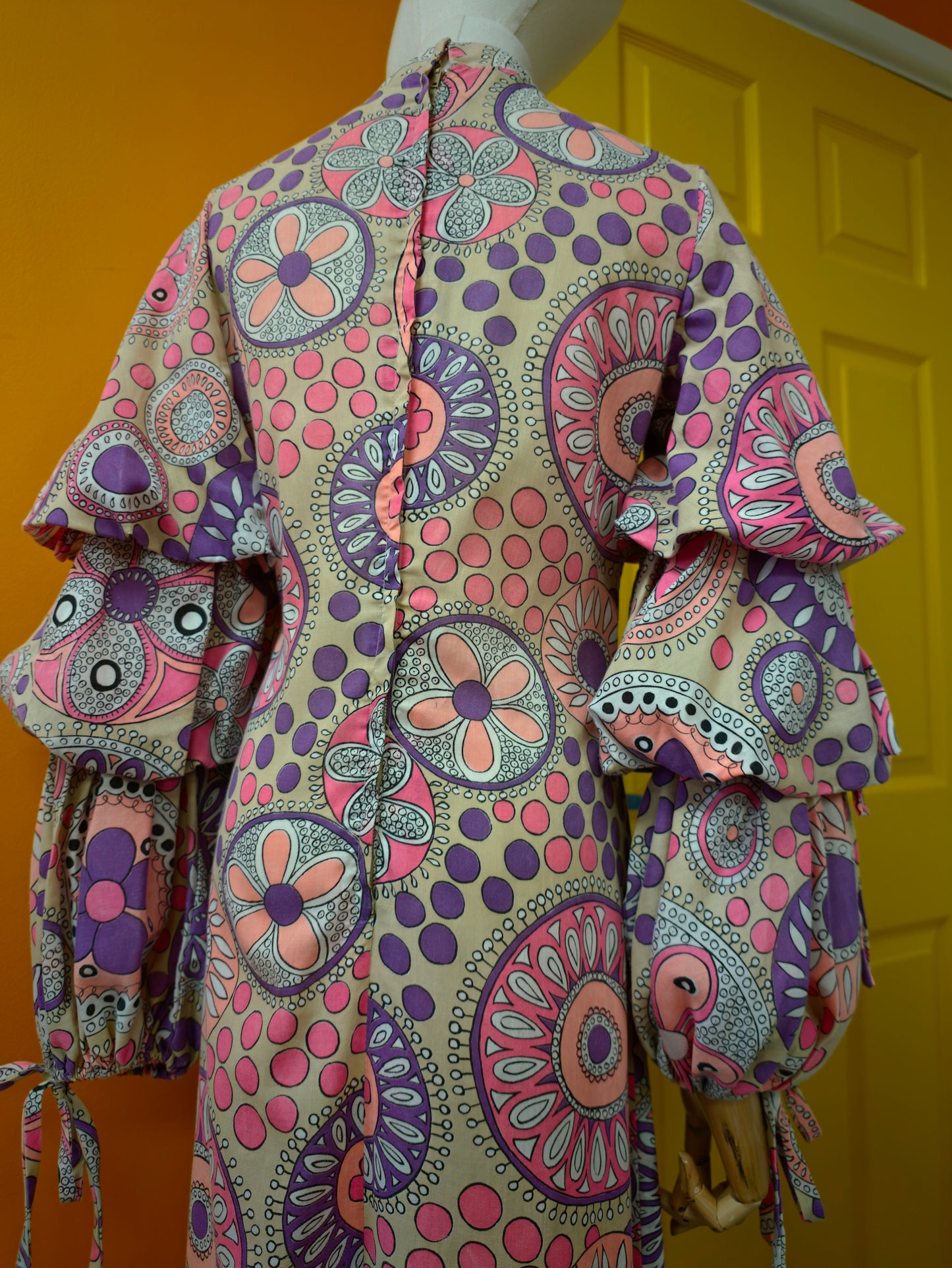 1960s Richard Shops psychedelic pink maxi dress - S