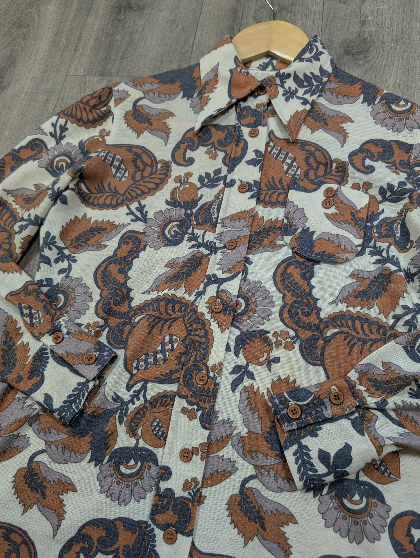 1970s David Keys dagger collar shirt - S