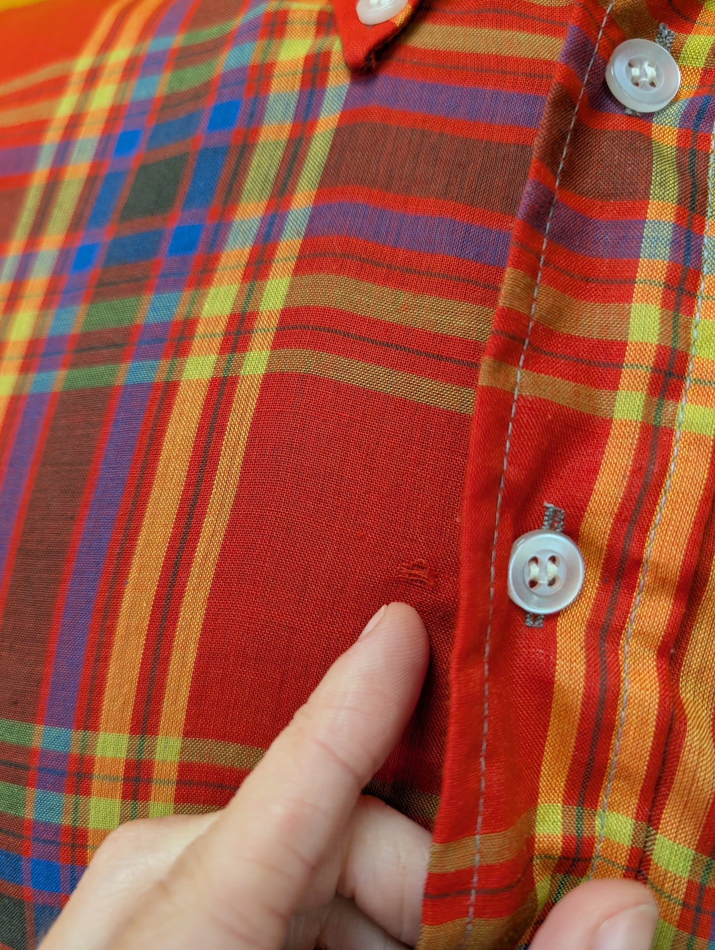 1970s Brutus Trimfit check shirt button down collar