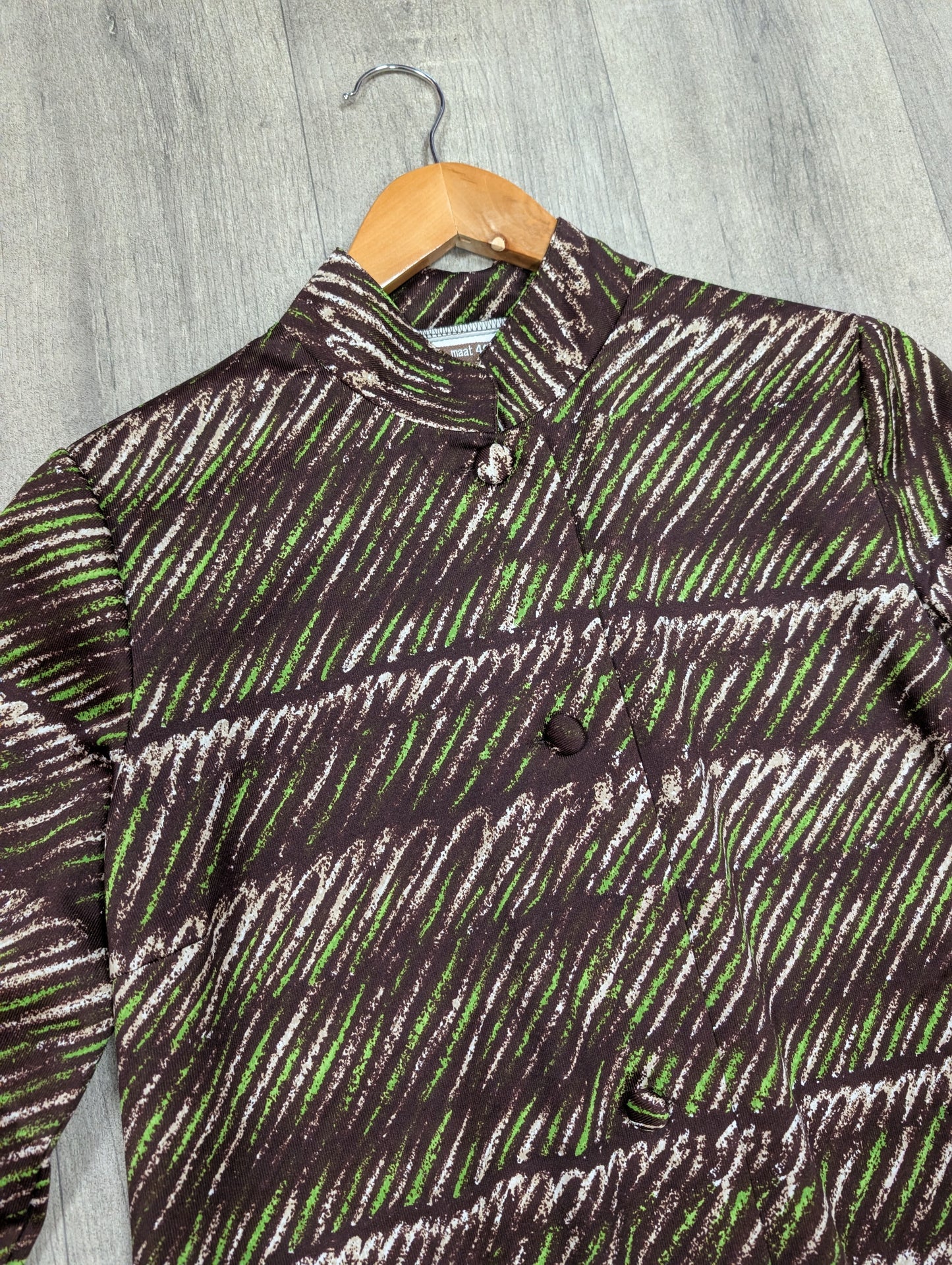 1970s brown/green patterned house coat - M