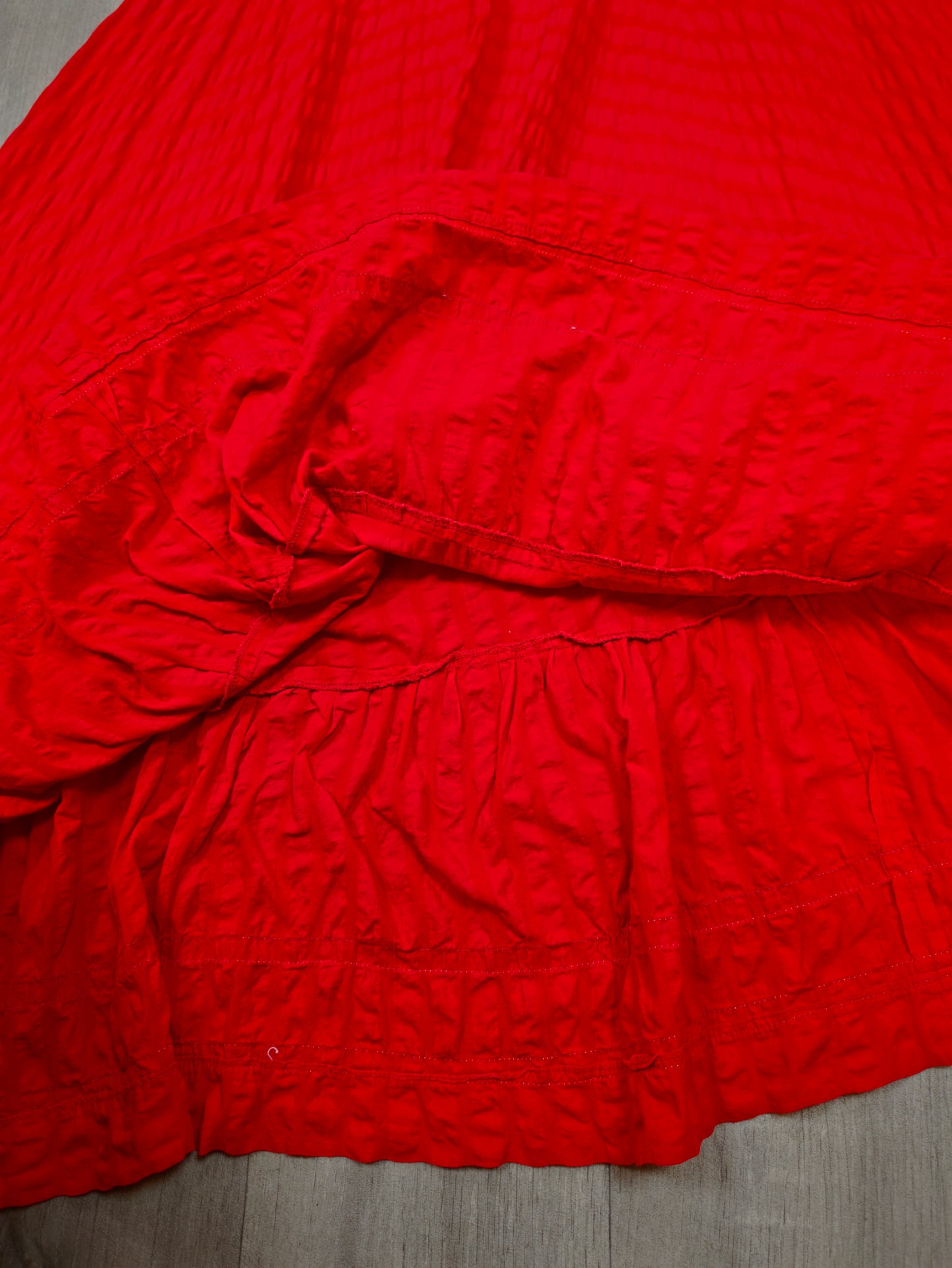 1970s Miss Mouse red cotton maxi dress - XS/6