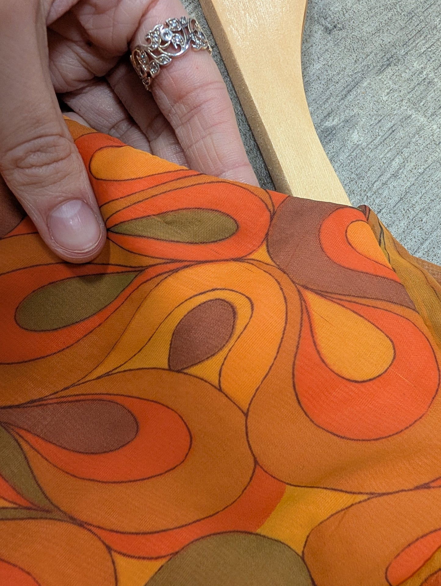 1960s Mademoiselle psychedelic orange dress - S/8