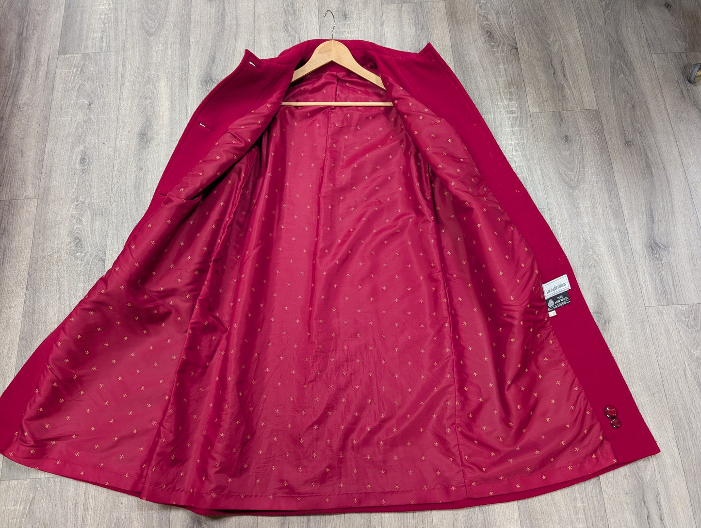 1980s red wool coat  - M