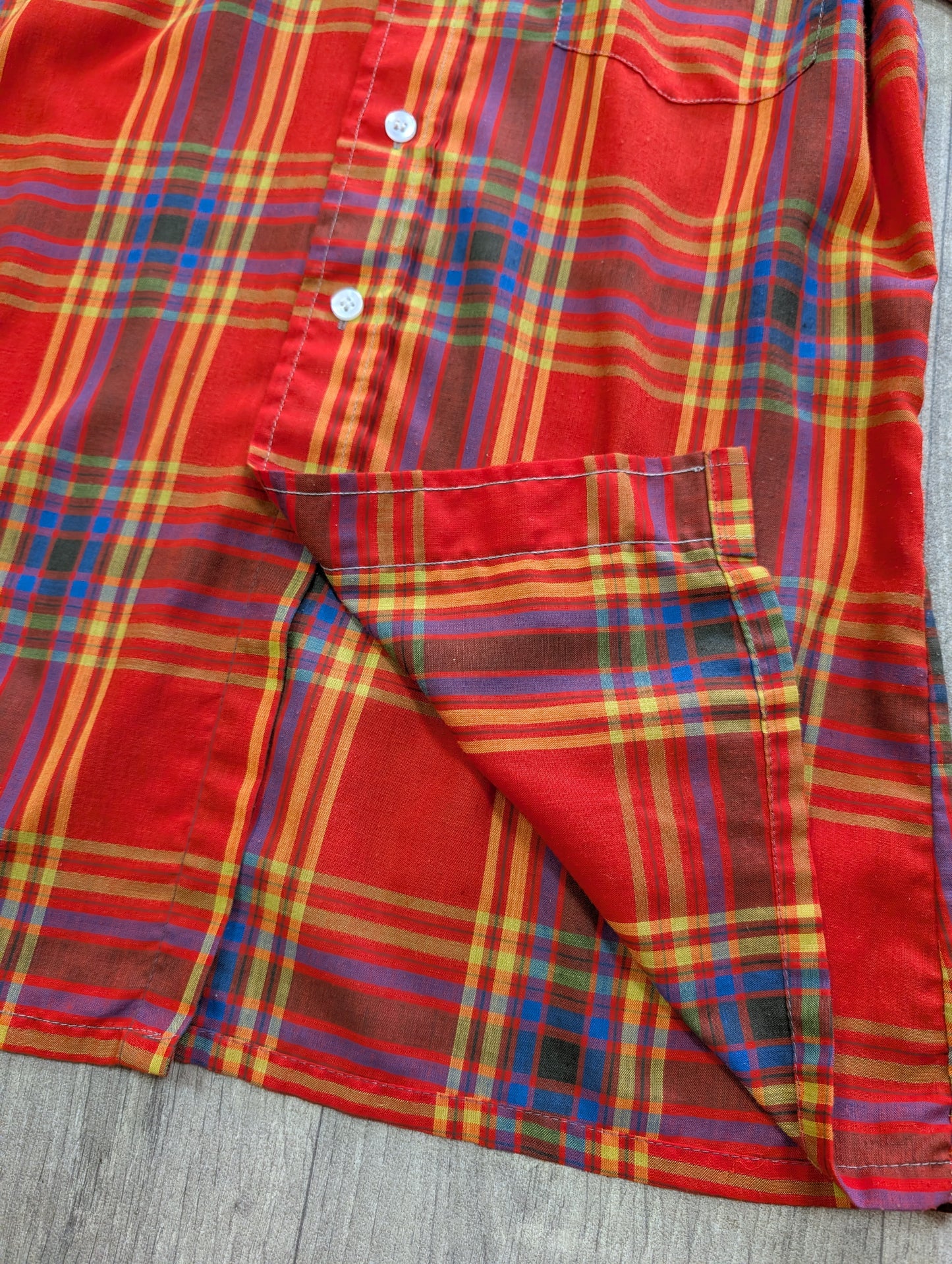 1970s Brutus Trimfit check shirt button down collar