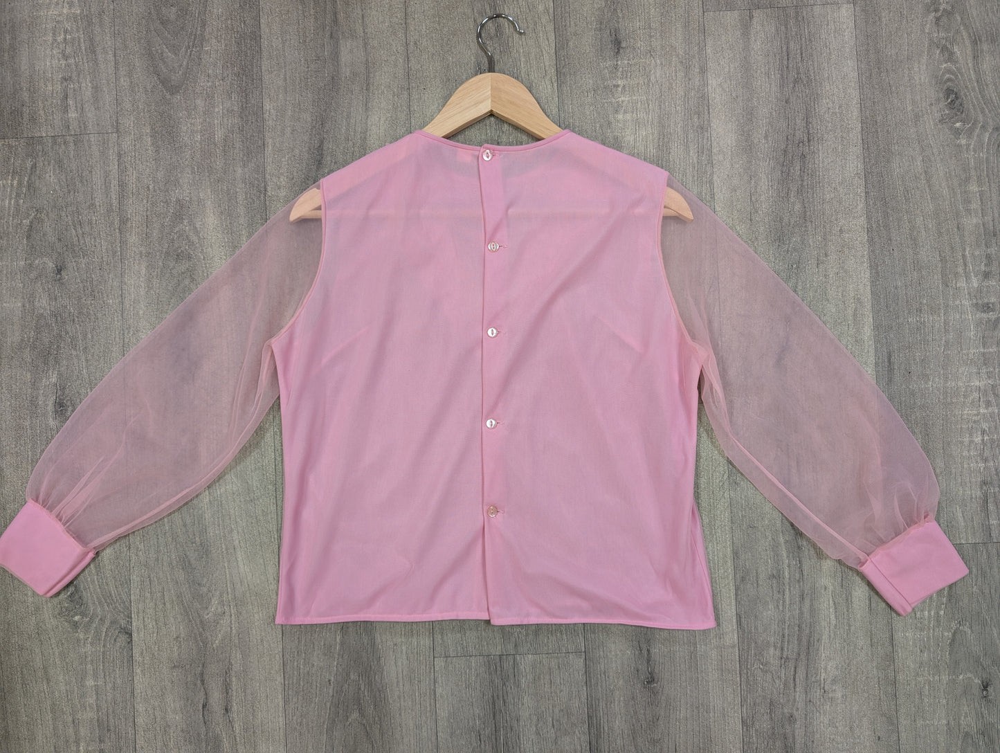 1960s pink nylon blouse - M