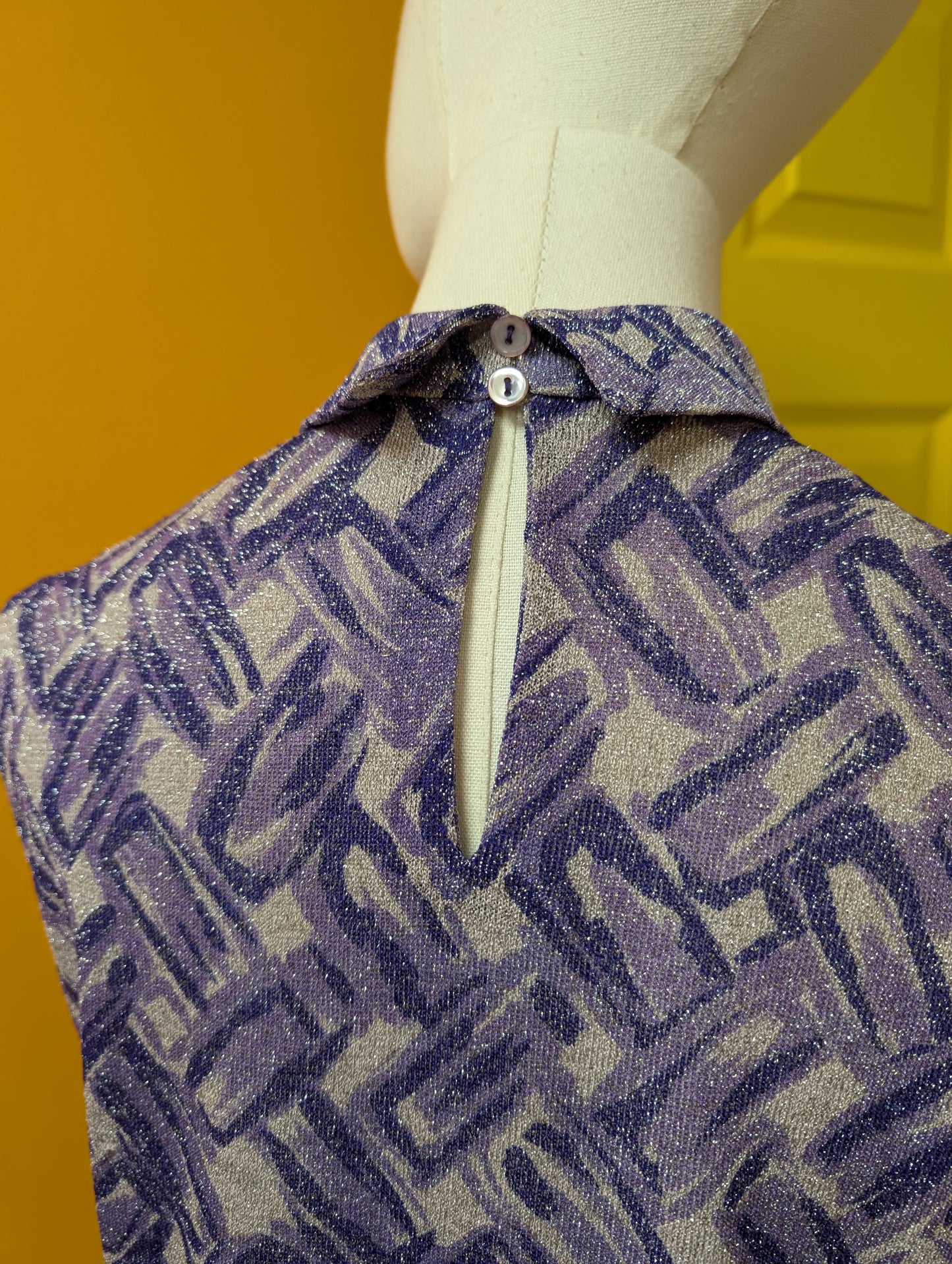 1960s Tricosa purple lurex top - M