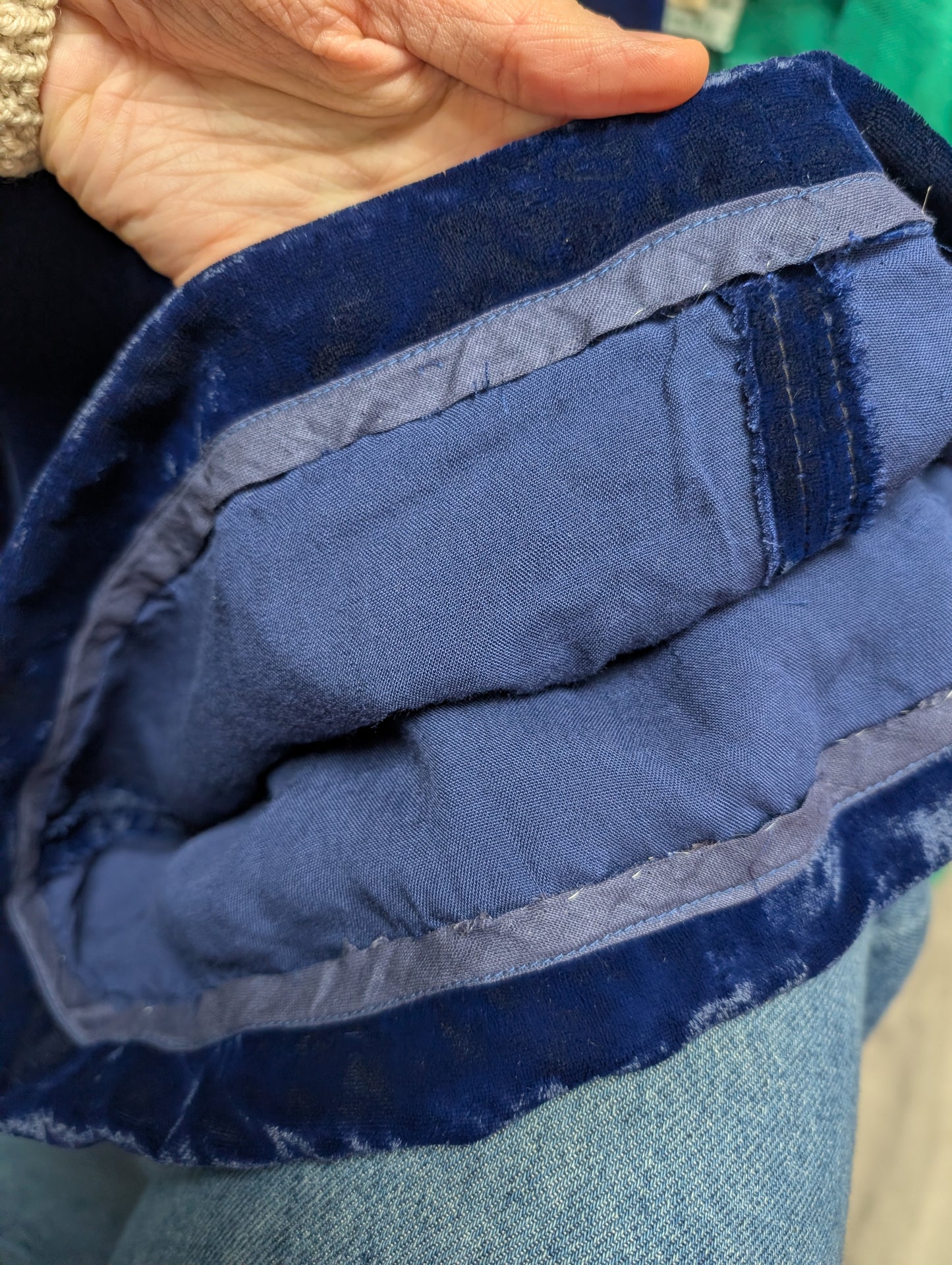 1960s Blanes blue velvet dress - S/8