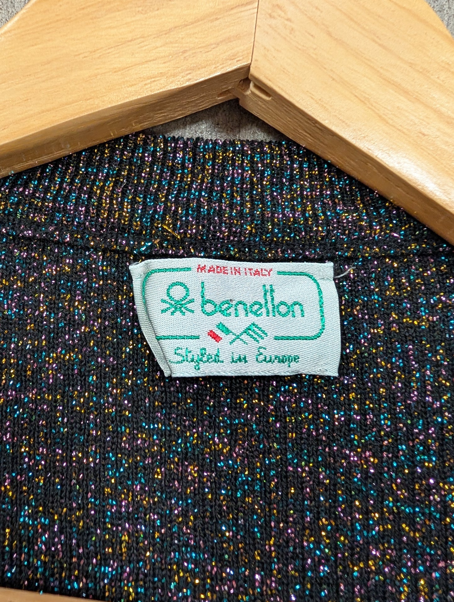 1980s Benetton sparkly wool blend jumper - M