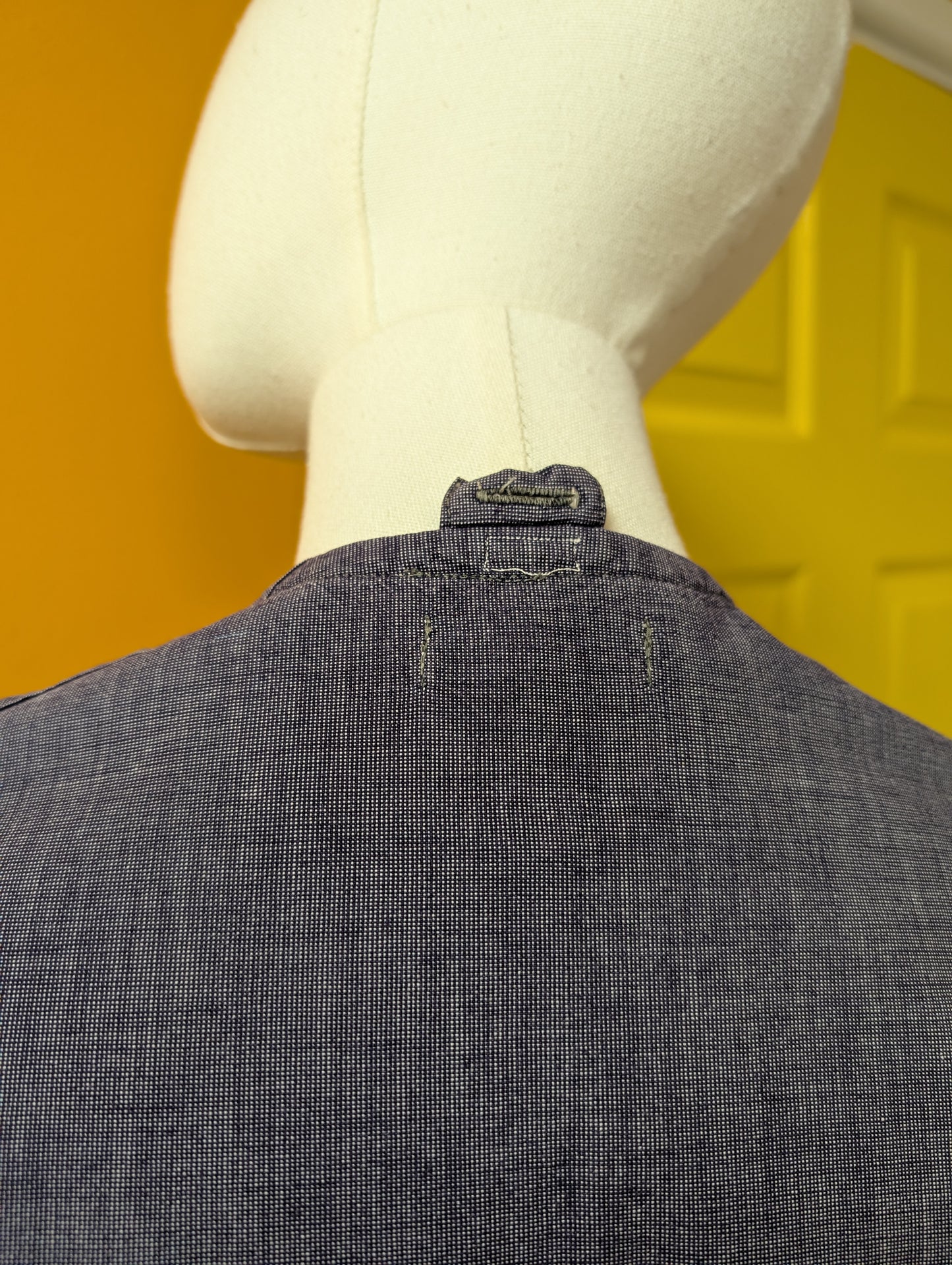 1940s Dutch chambray selvedge workwear dress nurse uniform - Size 8