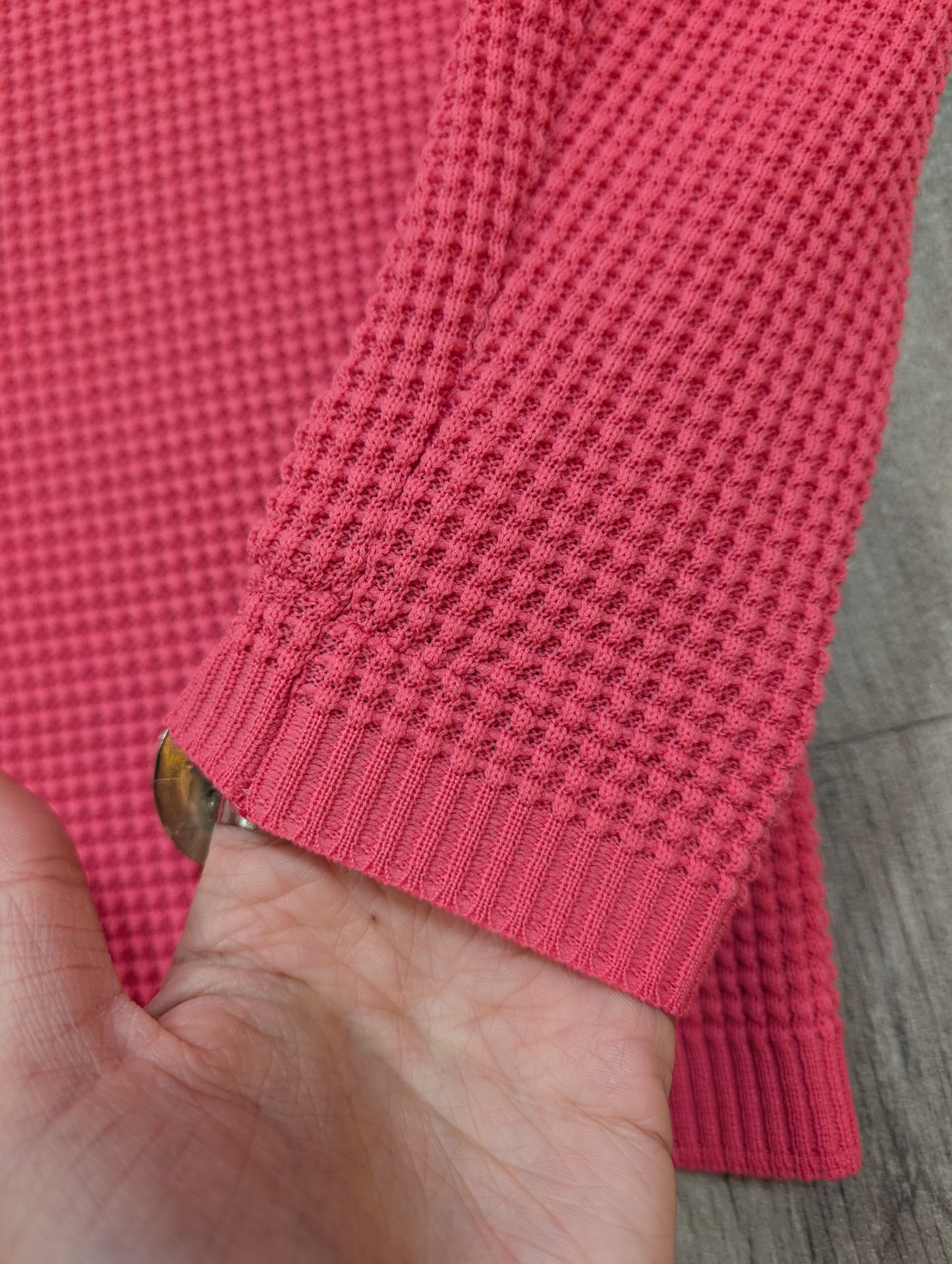 1960s pink crimplene cardigan - S/M