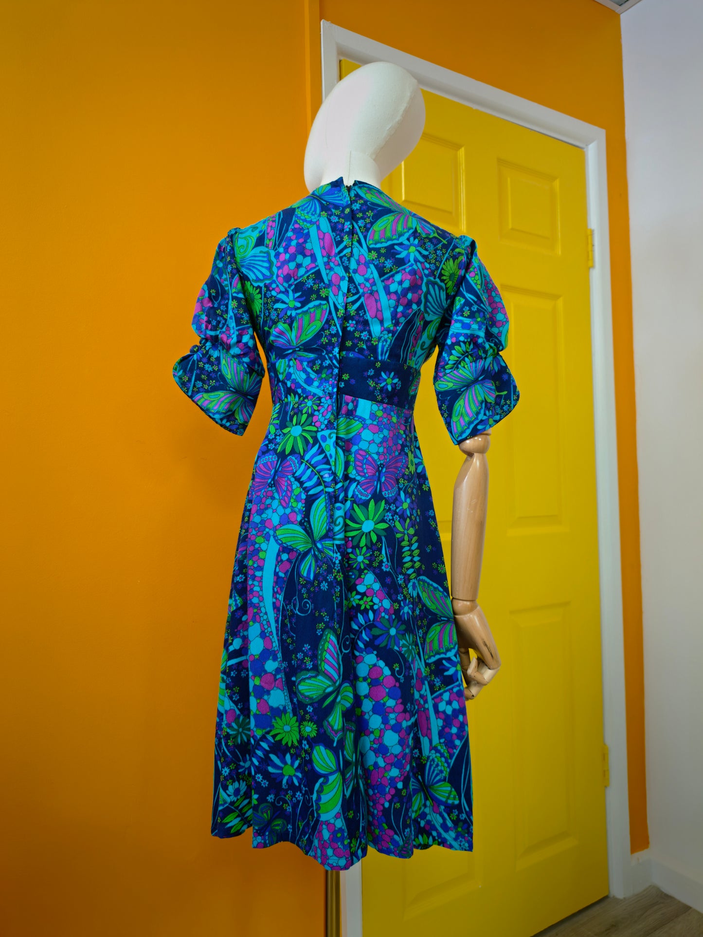 1970s Fumi's Originals Hawaiian butterfly print dress - XS/S/6/8
