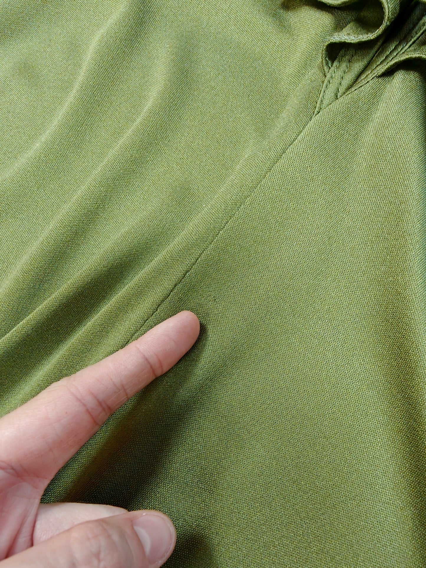 1970s Irvine Sellars green crimplene maxi dress - XS/6