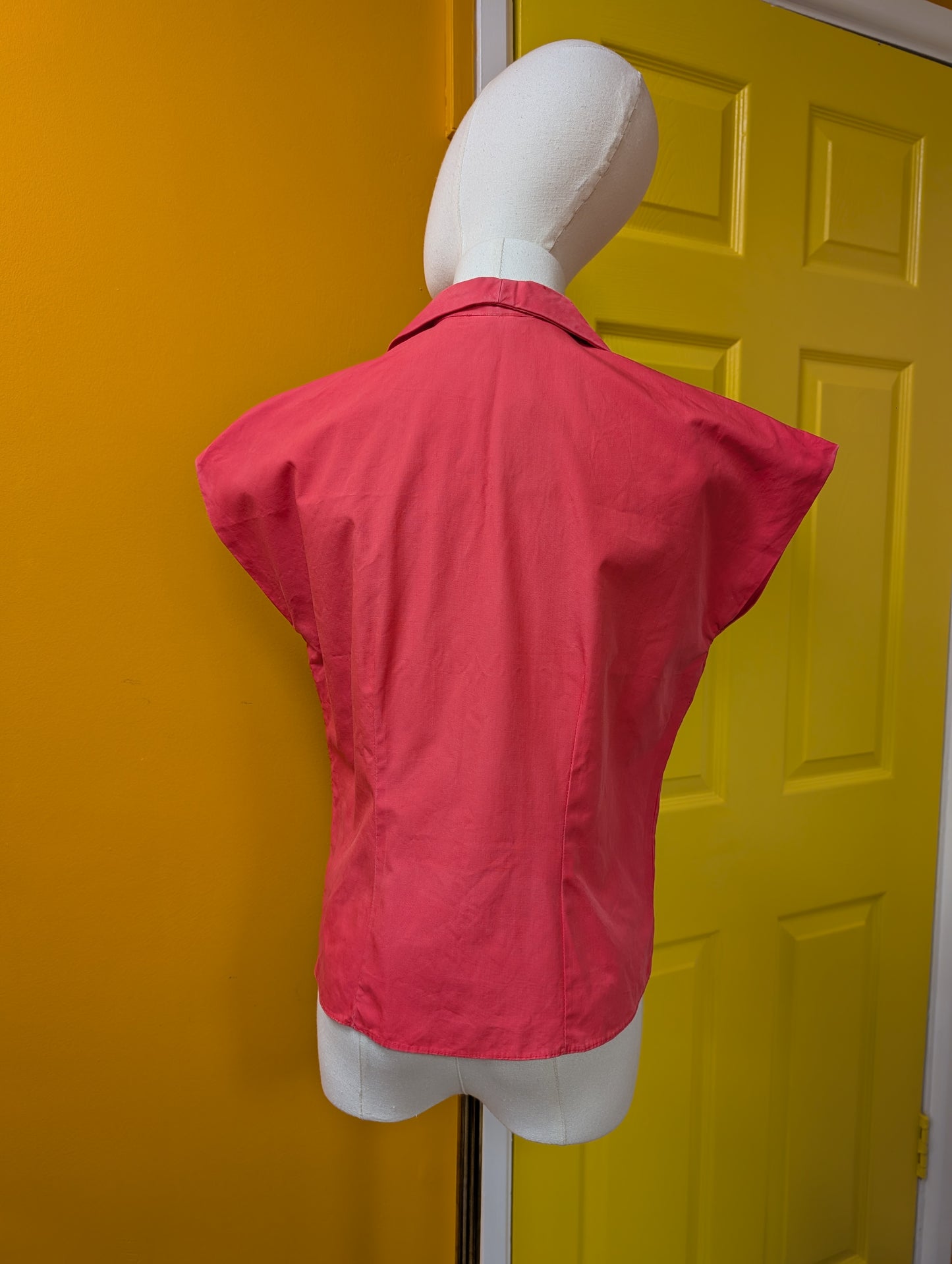 1950s Monique pink cotton blouse - S/M/10/12