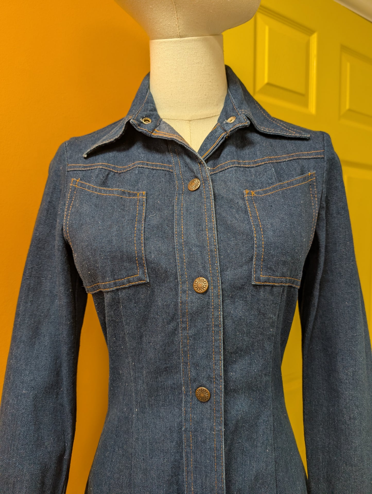 1970s denim mini dress - XS/6