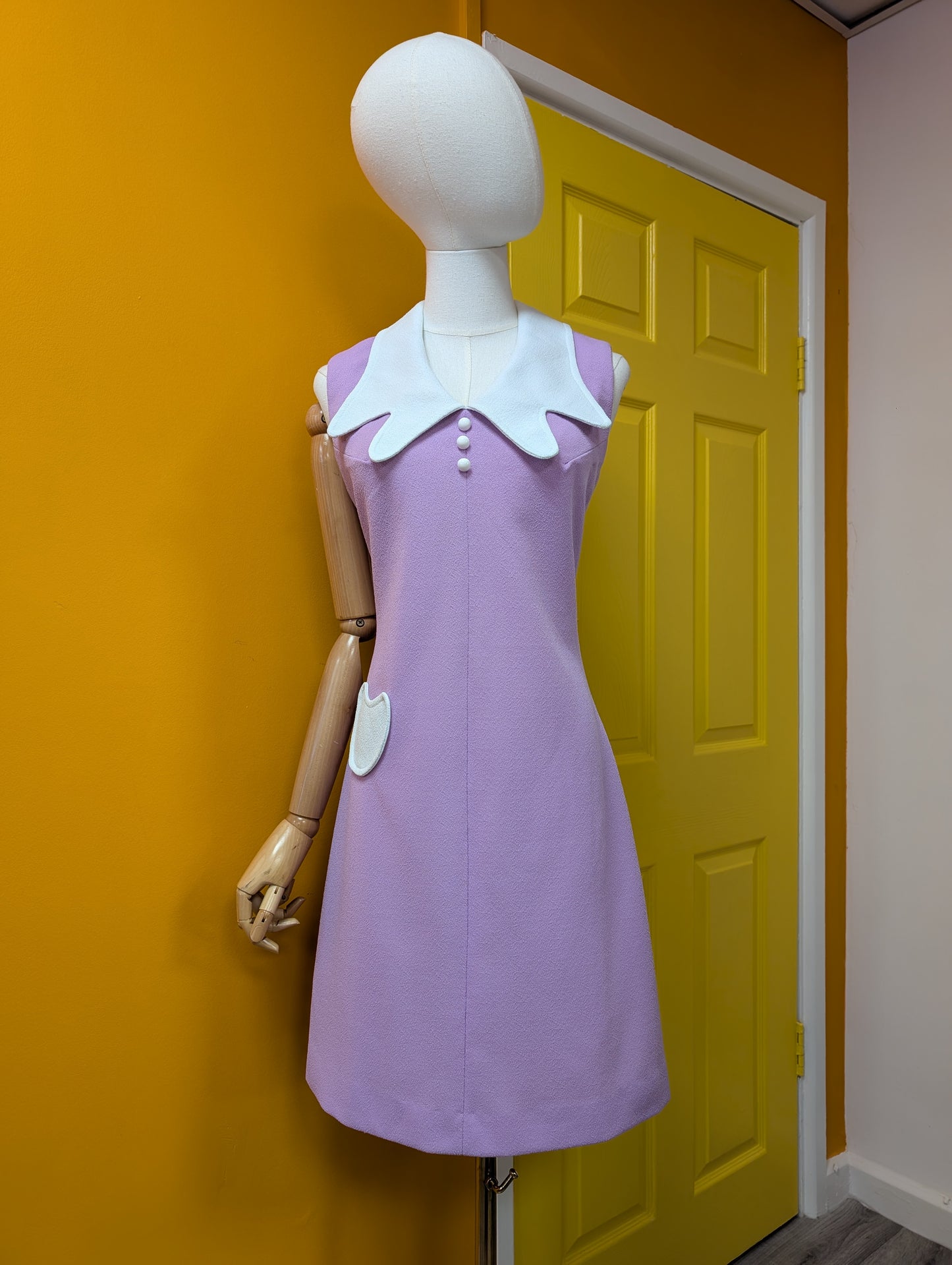 60s/70s Helanca crimplene dress - S/8/10