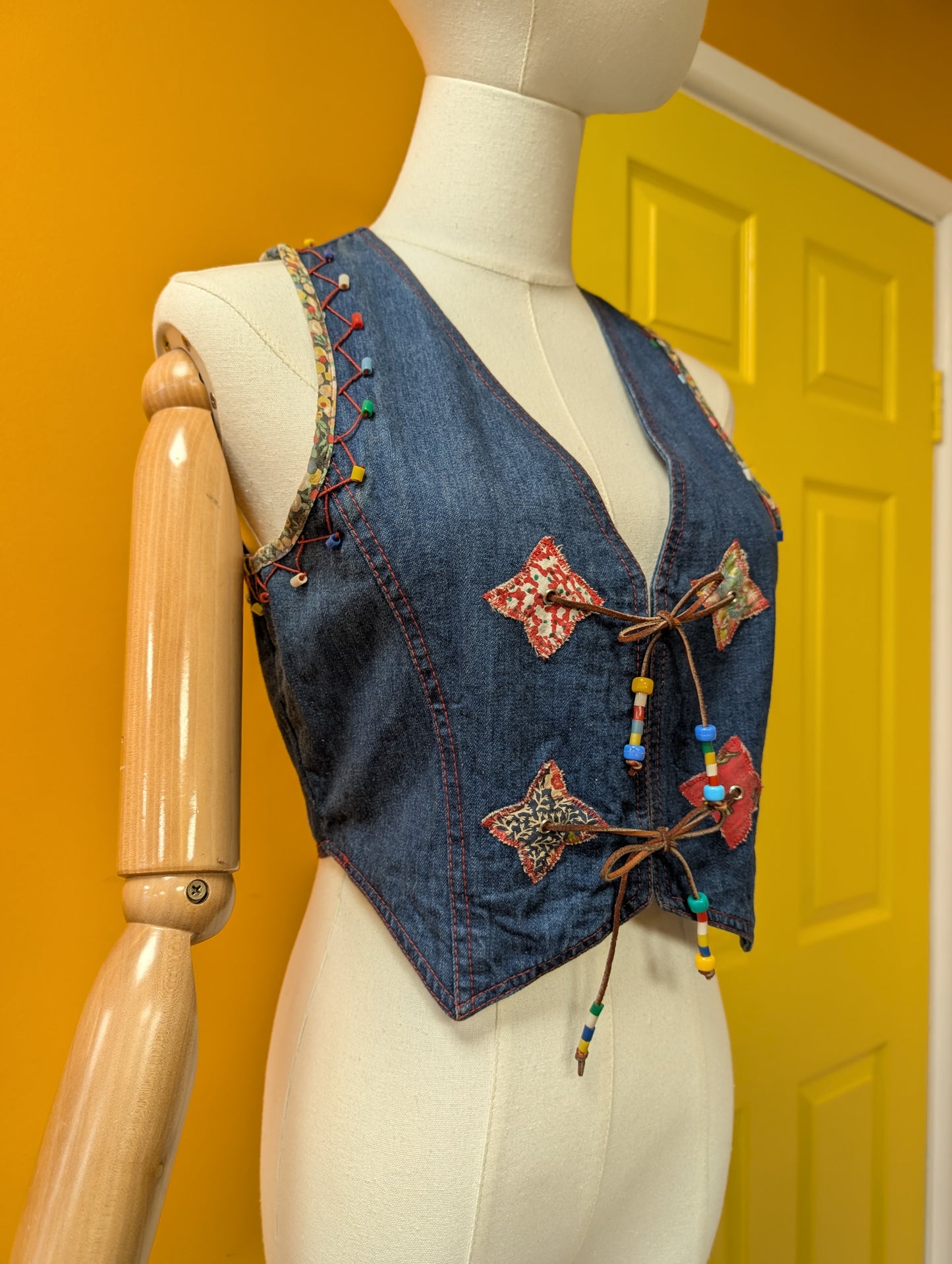 1970s Jump Jeans denim waistcoat - XS