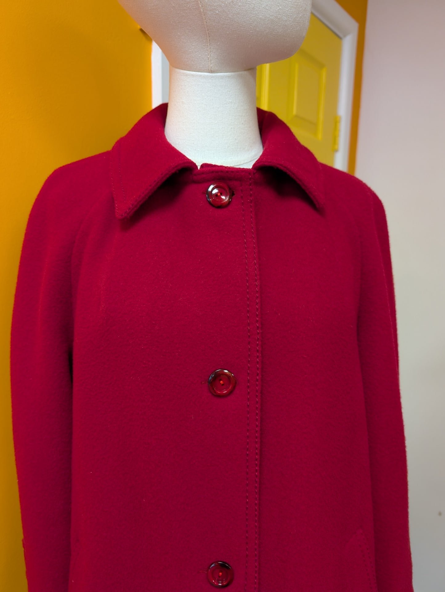 1980s red wool coat  - M