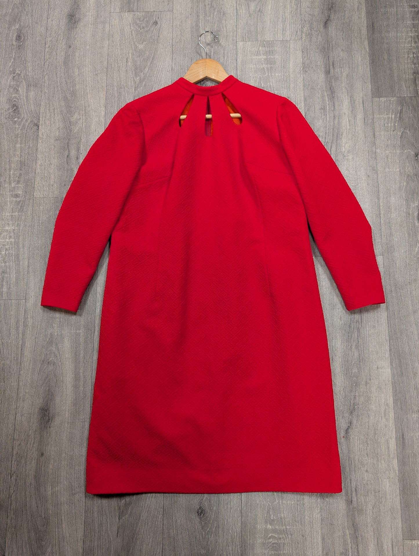 Red crimplene dress - L/16