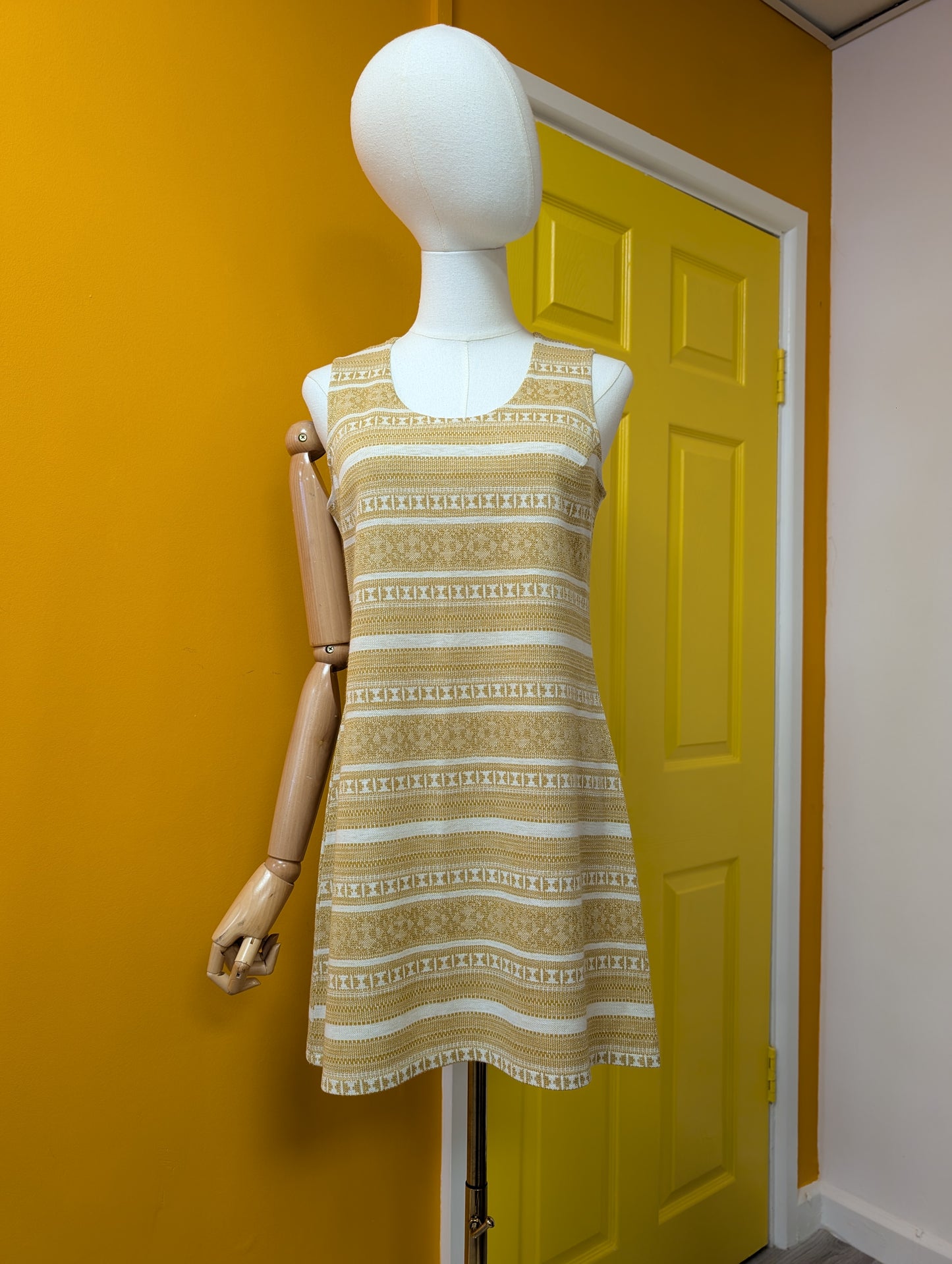 1960s gold lurex tunic/mini dress - S/8/10