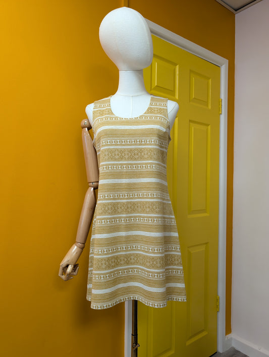 1960s gold lurex tunic/mini dress - S/8/10